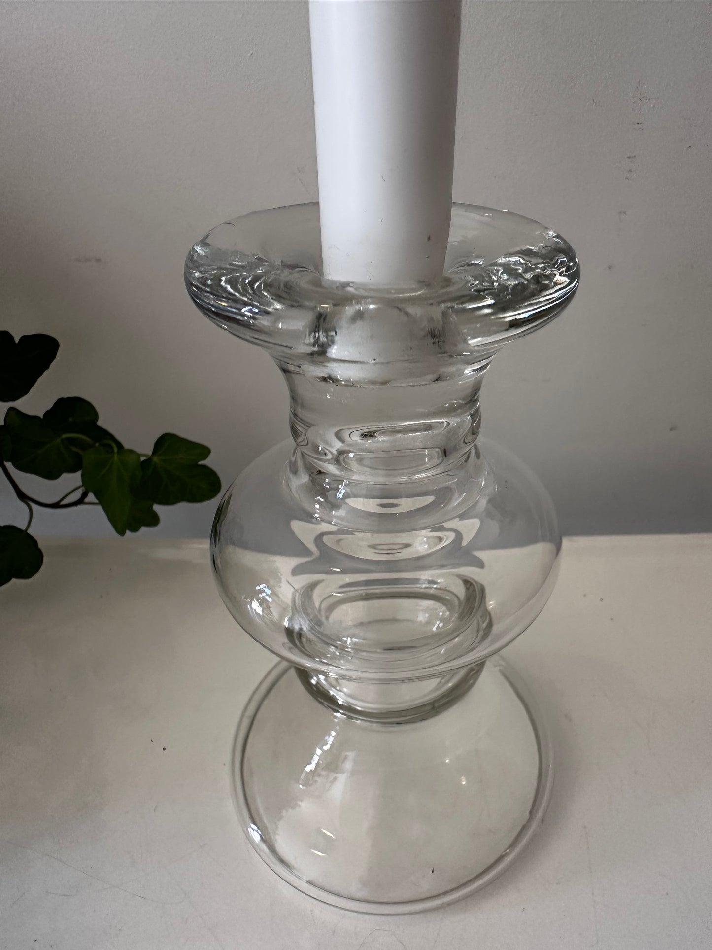 Glazen vintage kandelaar