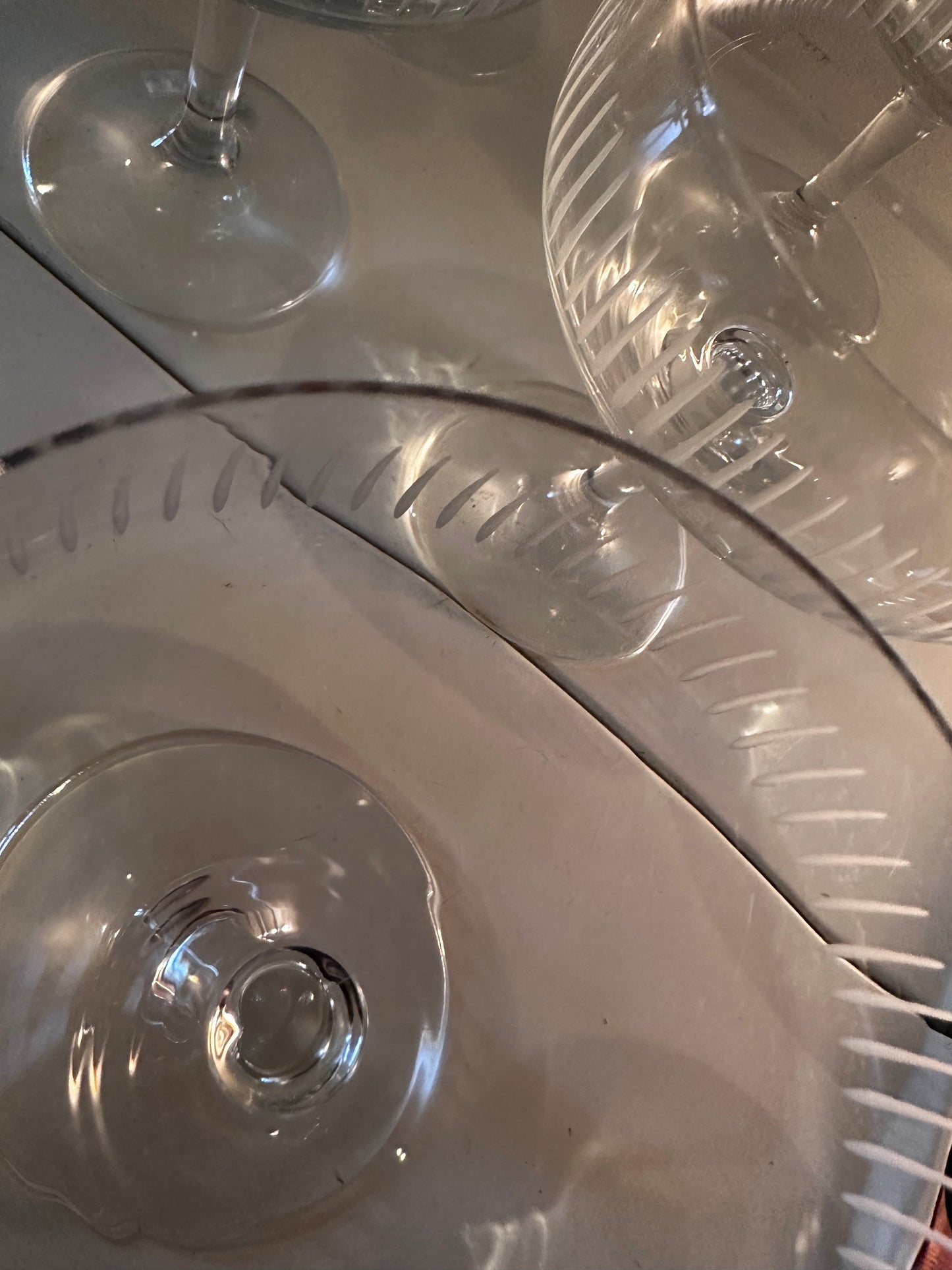 Set van 6 kristallen coupe champagne glazen