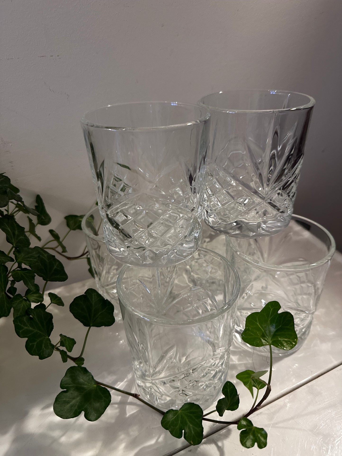 Set van 6 vintage whiskey glazen