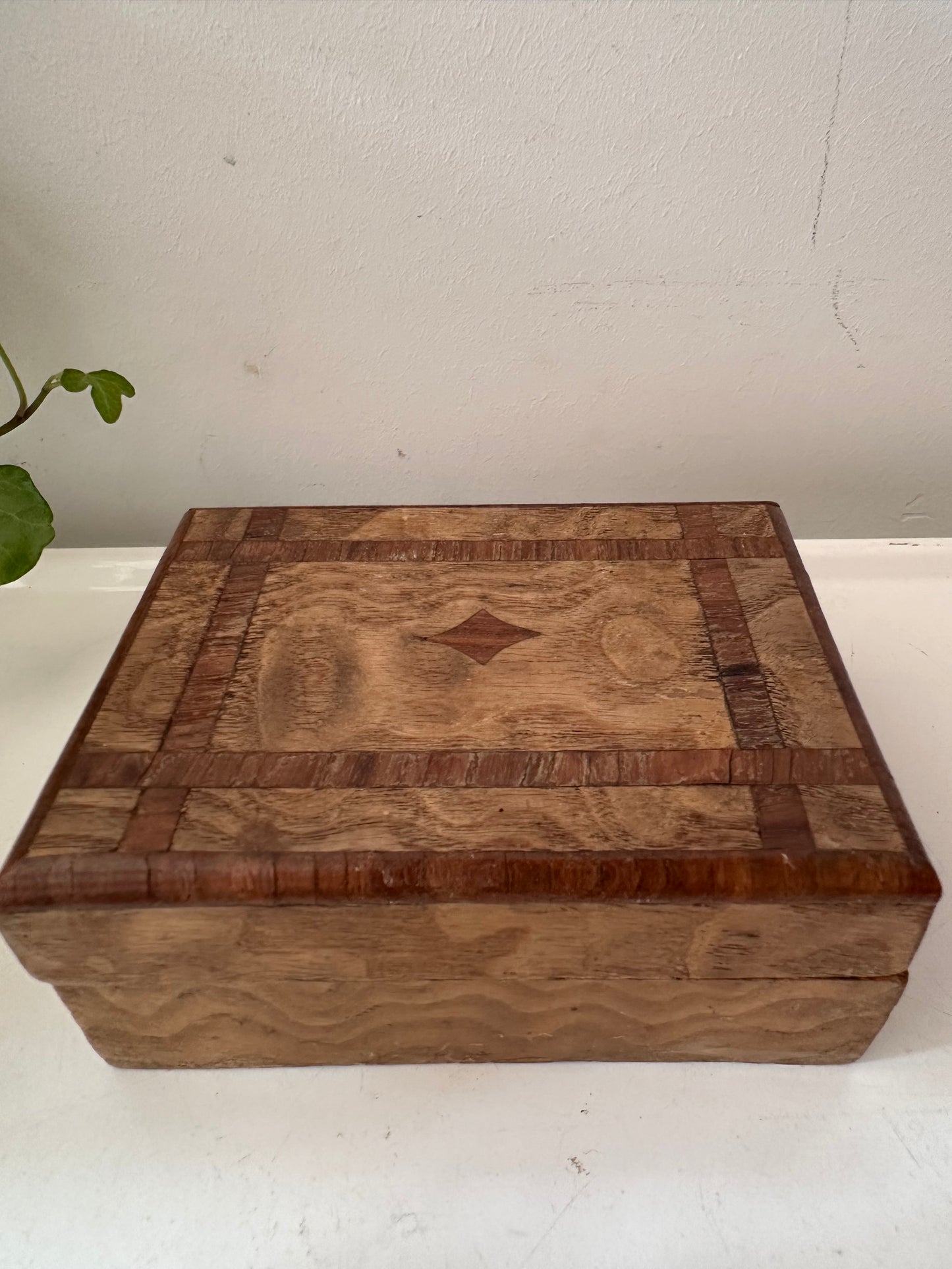 Houten bewaardoosje jaren 70/80