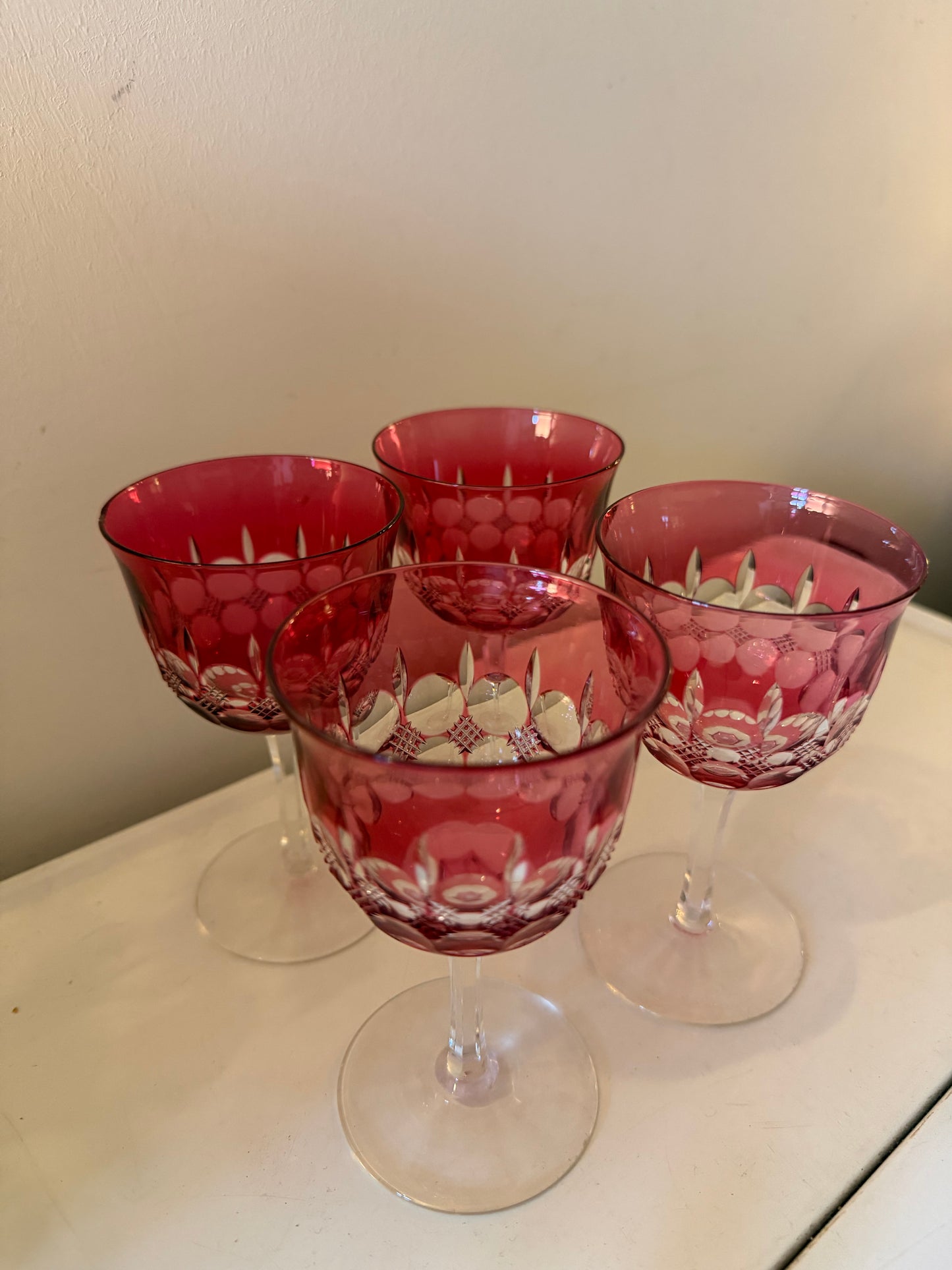 Cranberry glaasjes set van 4
