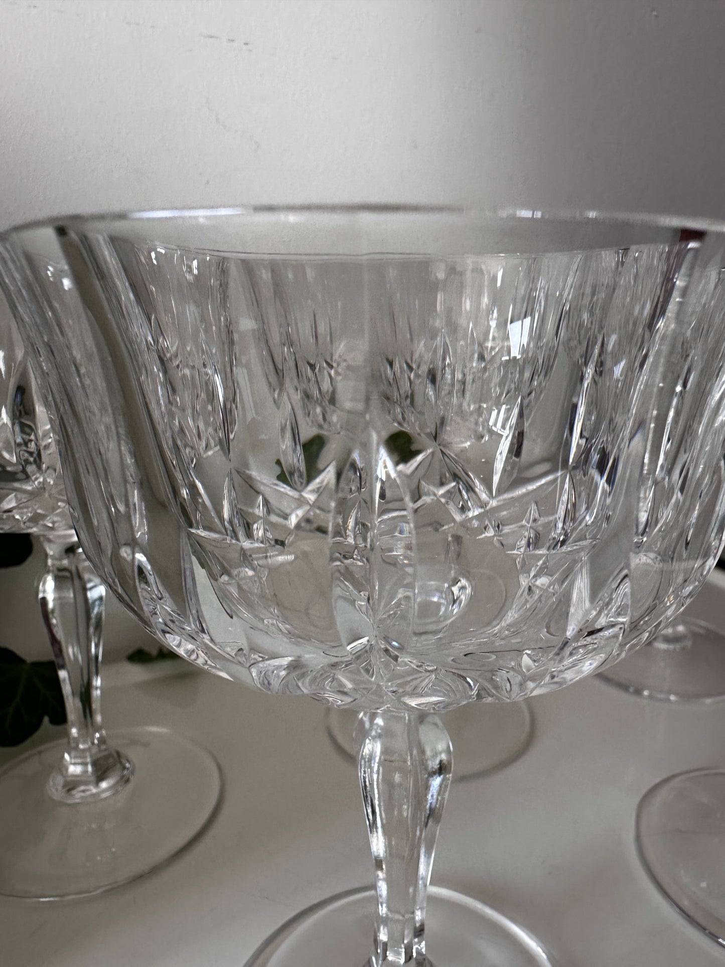Set van 6 kristallen coupe champagne glazen