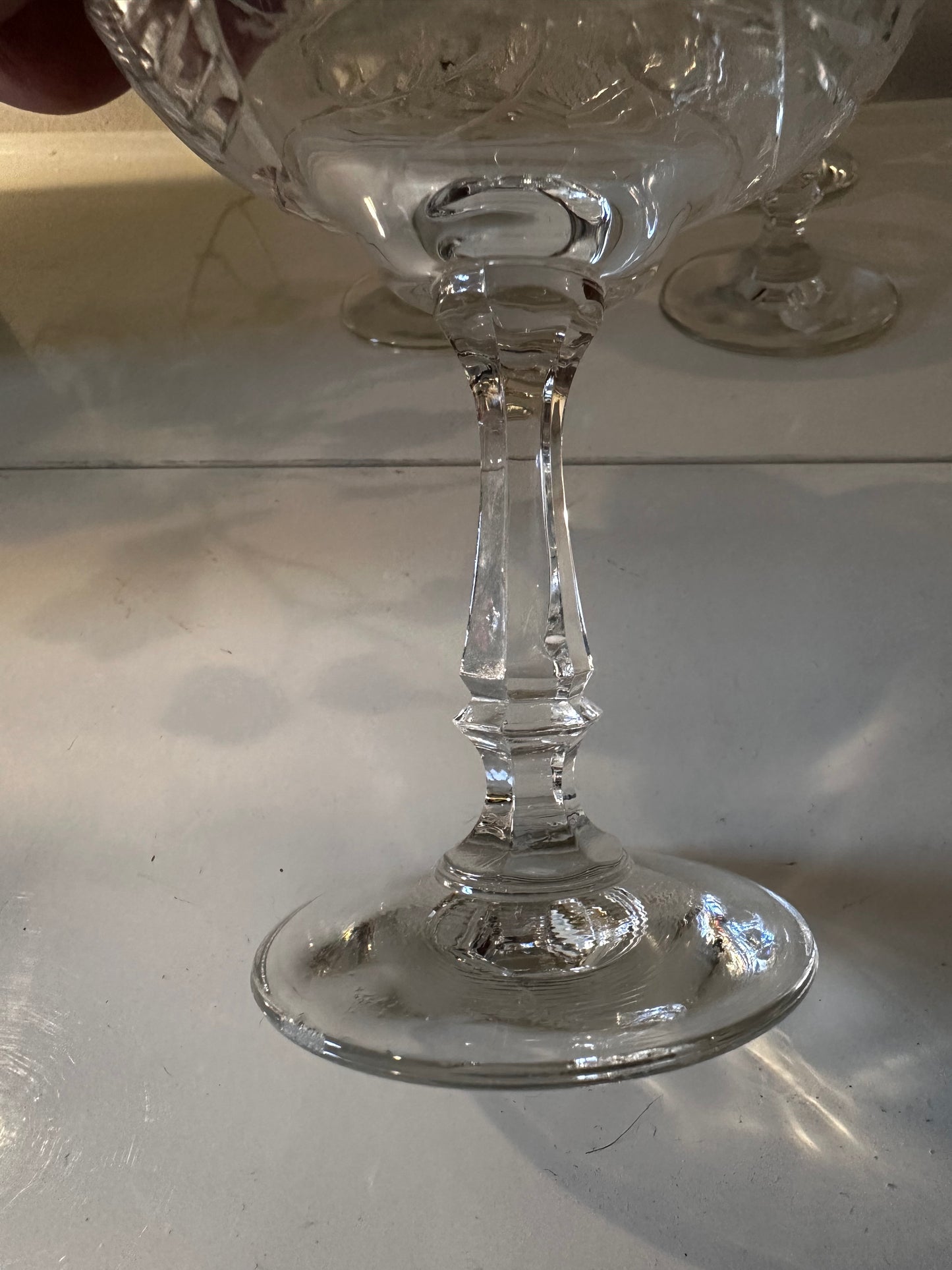 5 kristallen voetglazen vintage