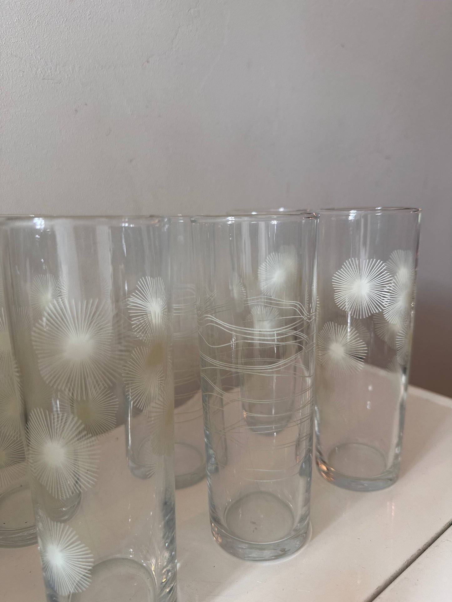 Set van 6 Jaren 70 longdrink glazen