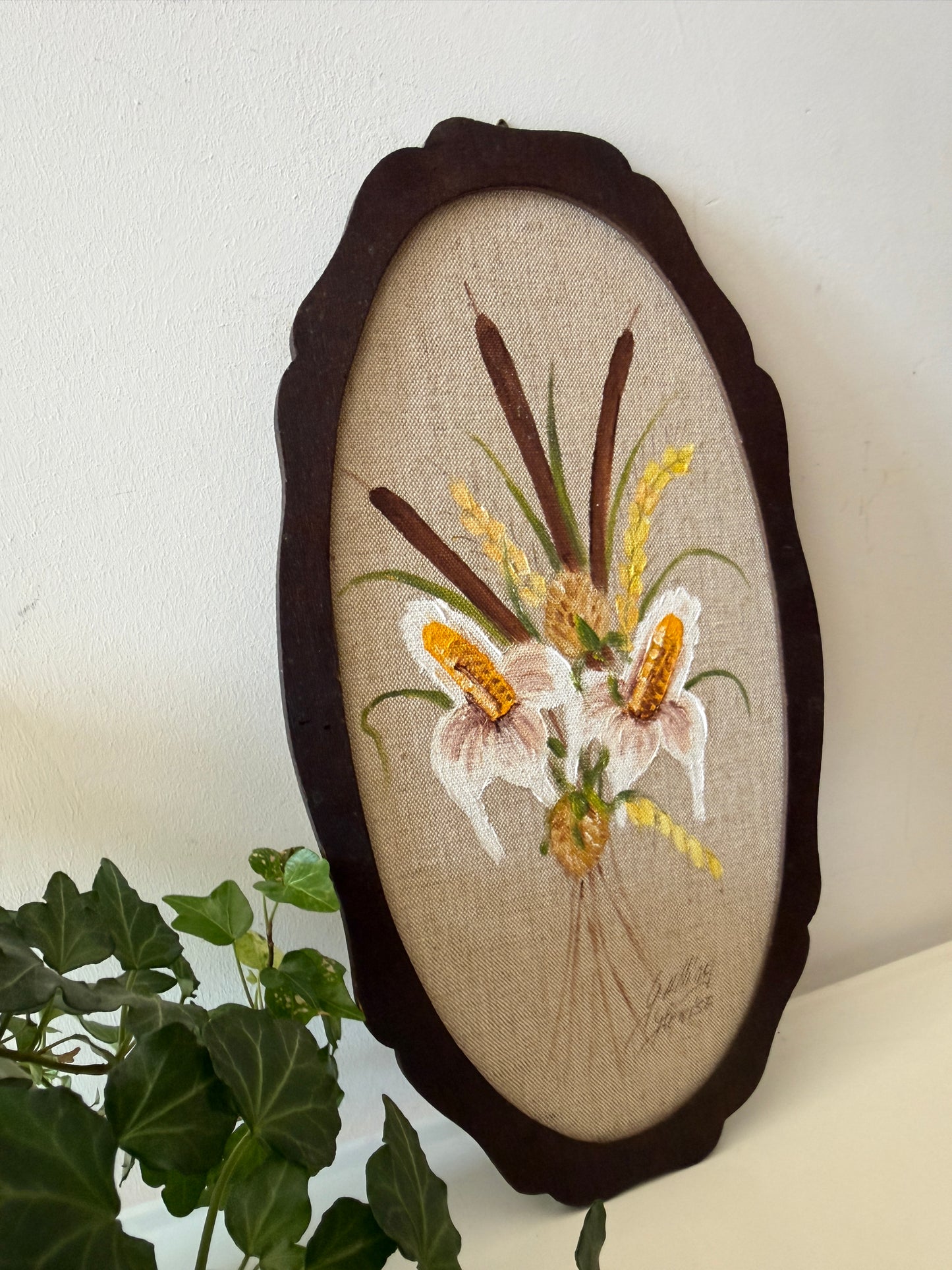 Geschilderd wanddoek met boeket