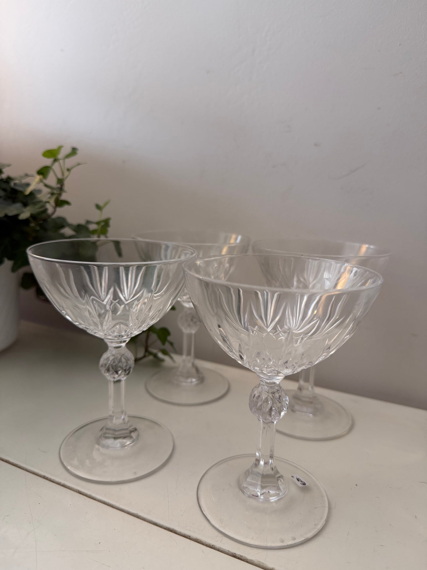 4 Kristallen coupe champagne glazen