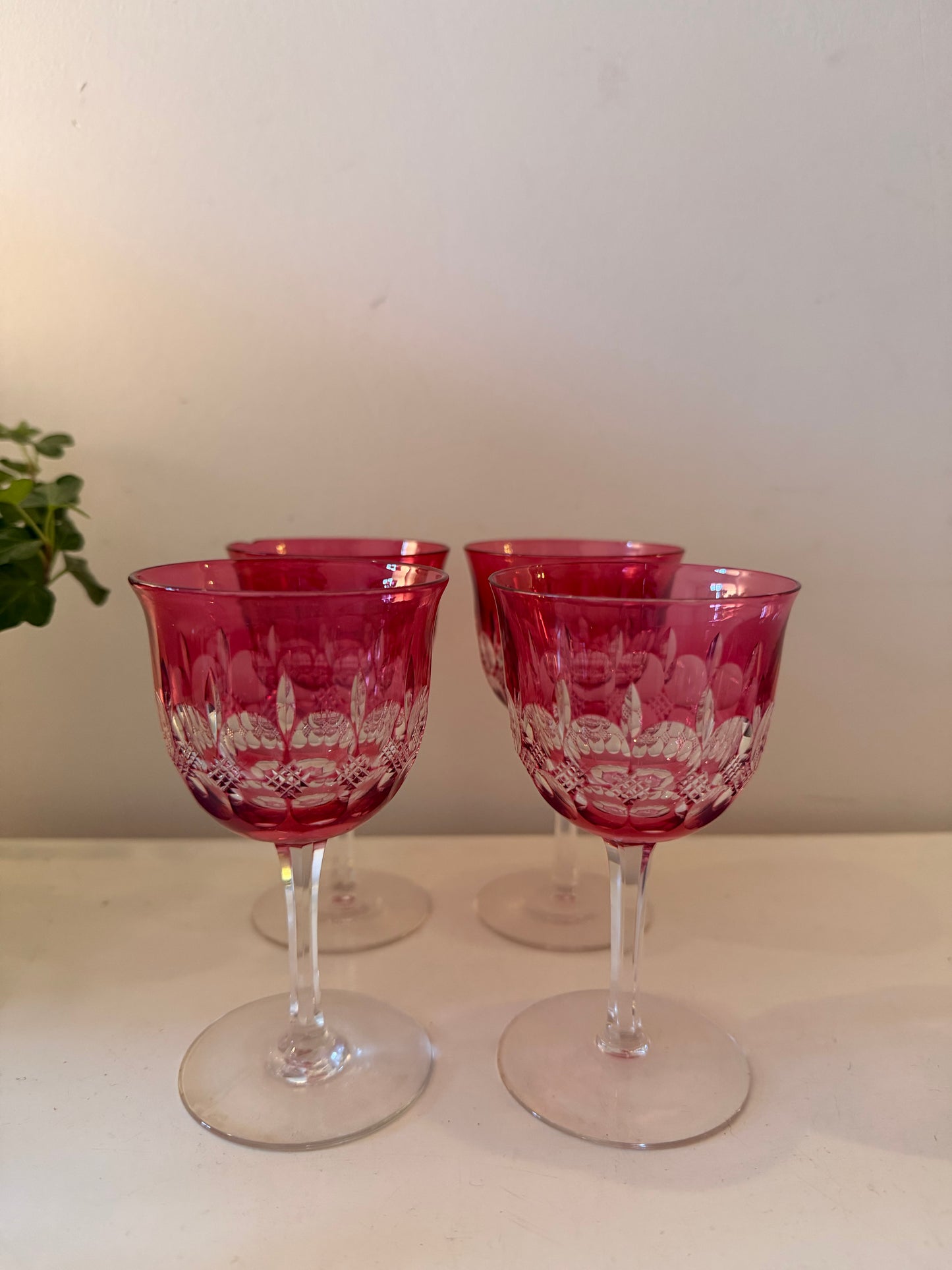 Cranberry glaasjes set van 4