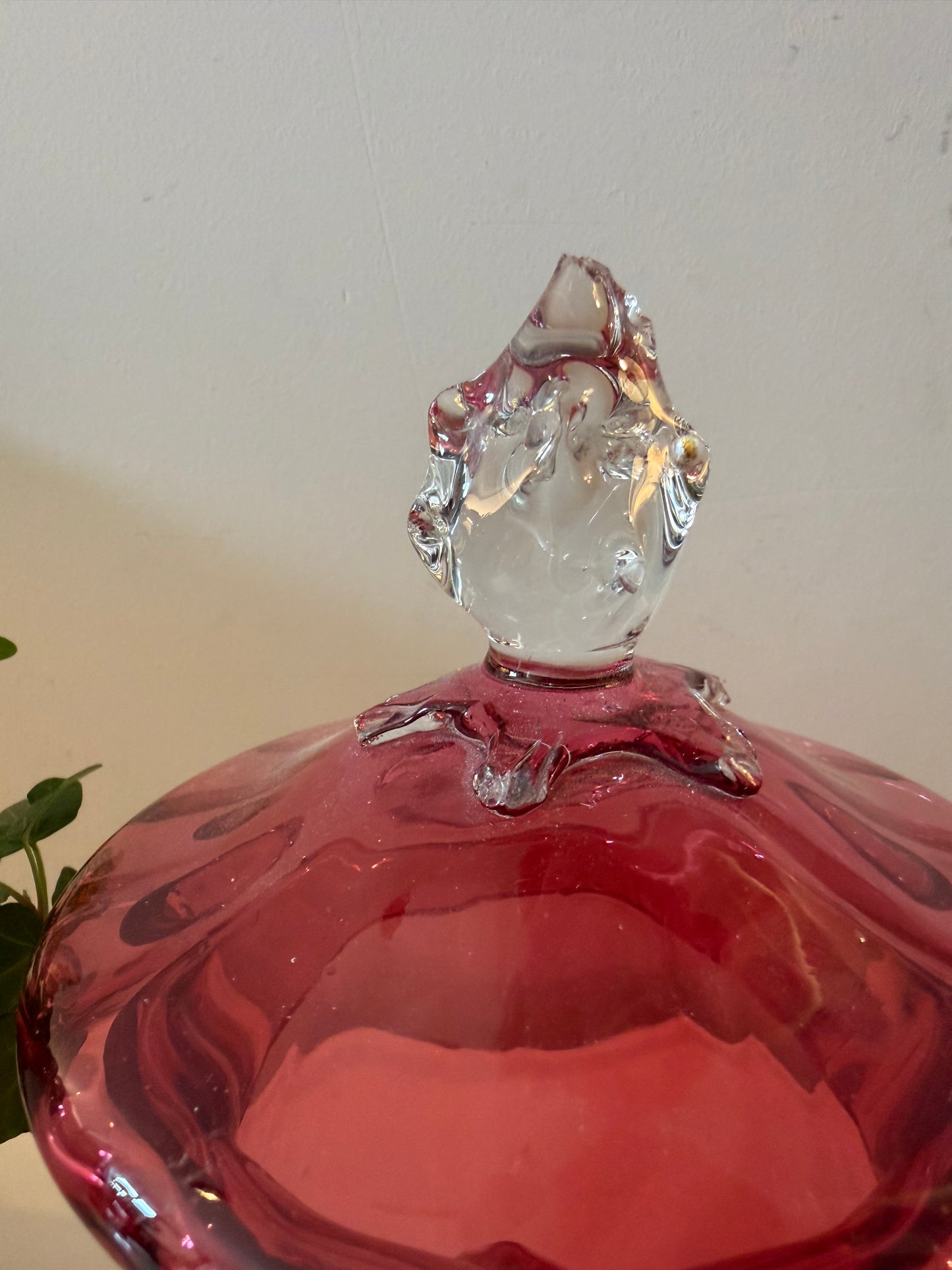 Cranberry glazen bewaarpot
