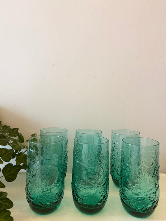 Set van 6 vintage Italiaanse longdrinkglazen