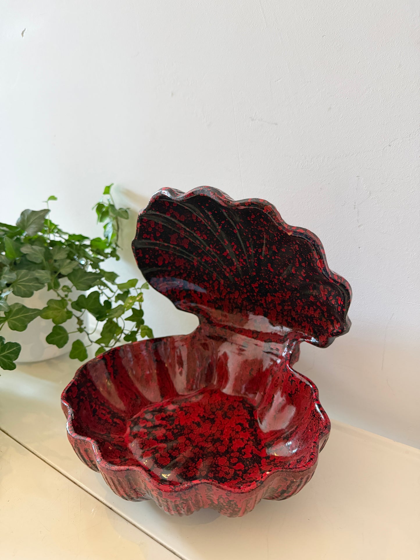 Vintage Mid Century keramieken schelpenschaal