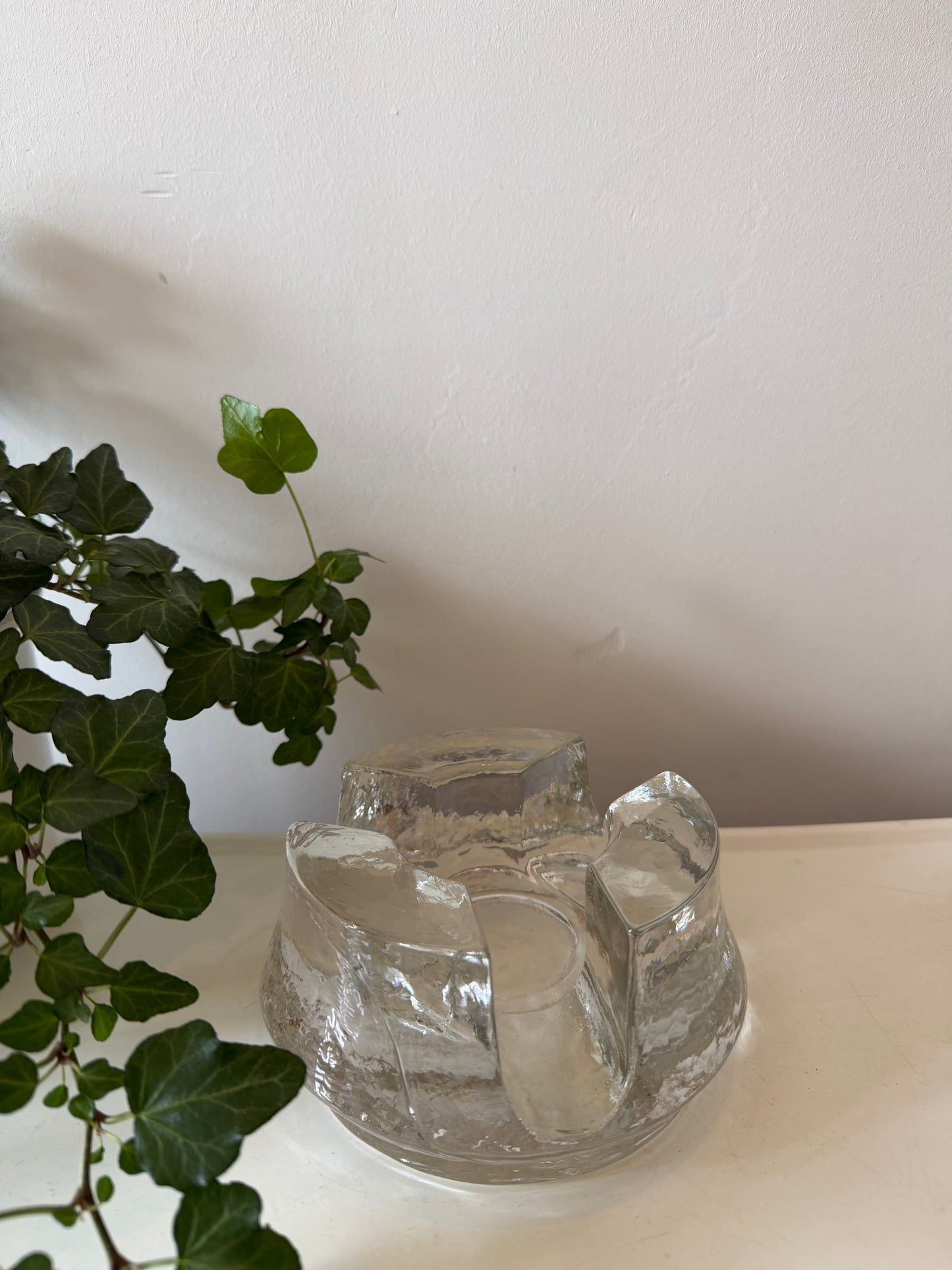 Brutalist waxine licht houder glas