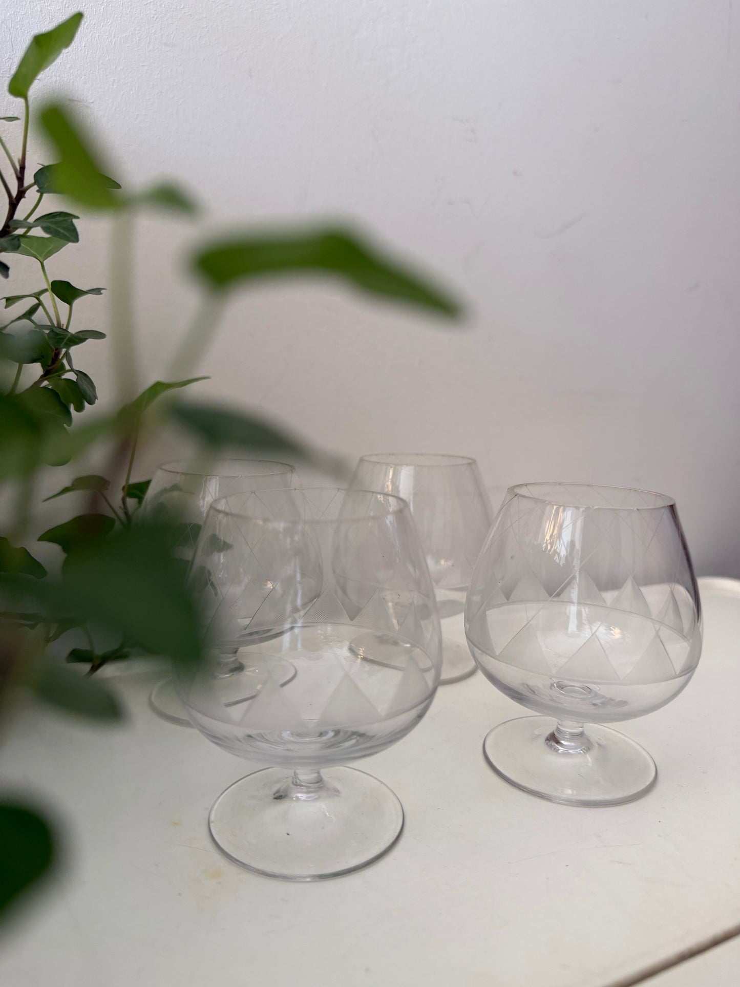 Set van 4 kristallen likeurglaasjes