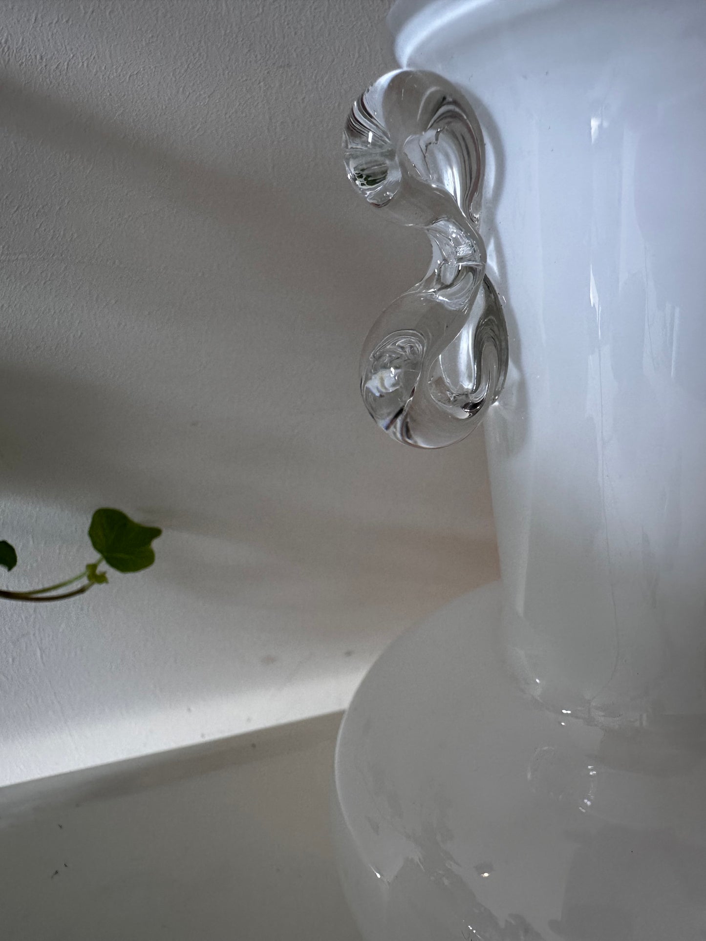 Opaline vaas vintage wit