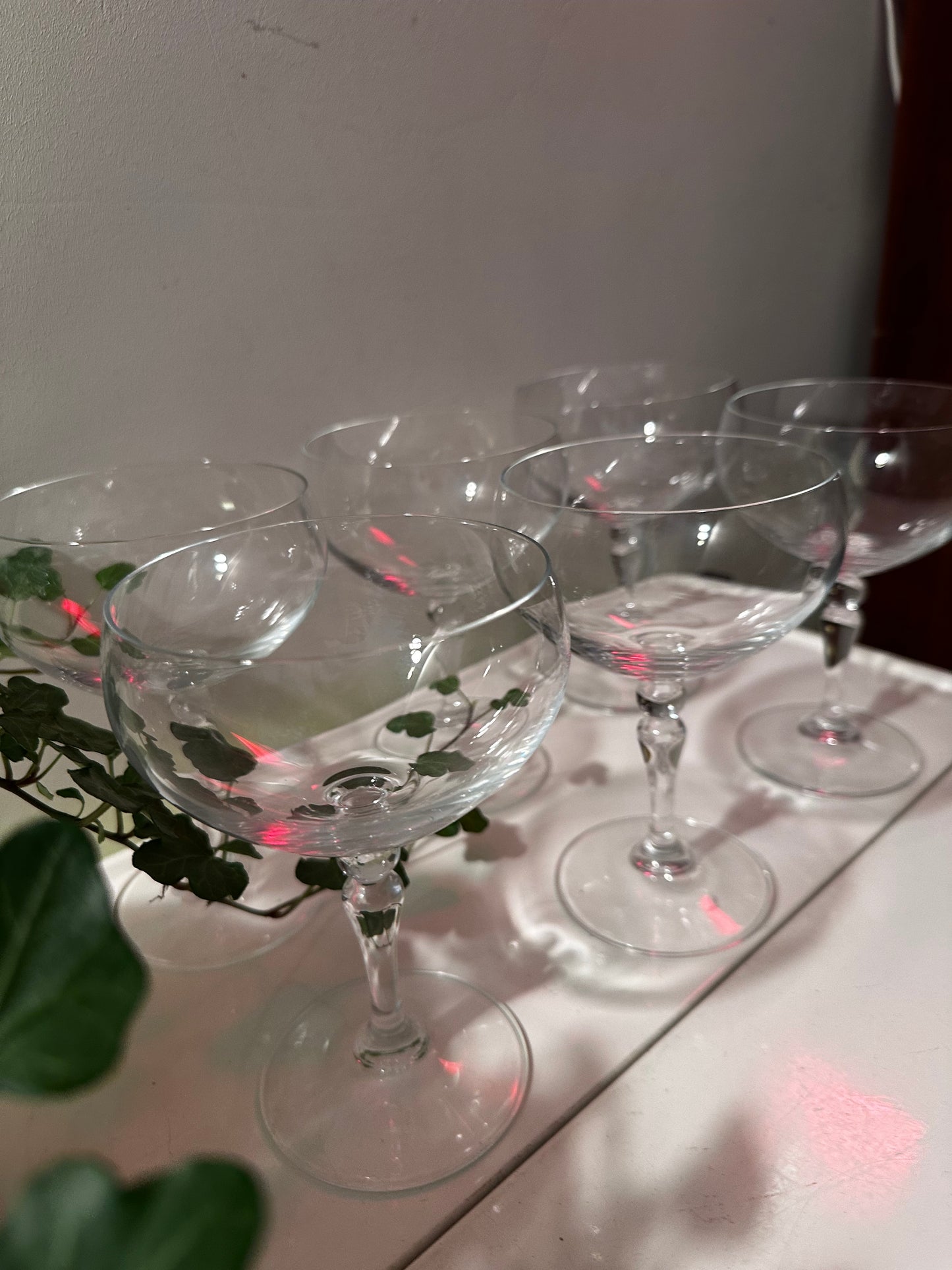 Kristallen coupe champagne glazen