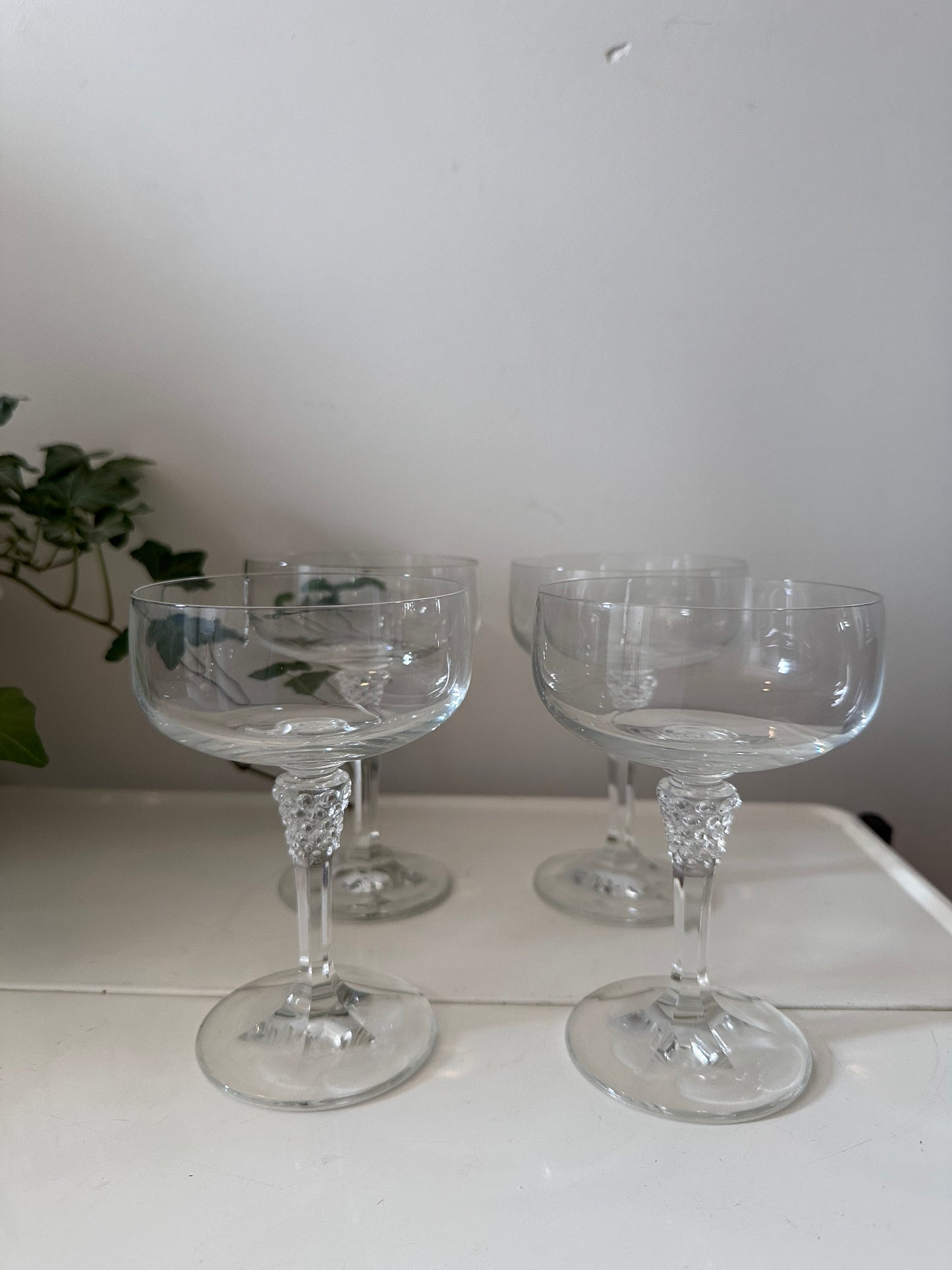 4 delige set coupe champagne glazen kristal