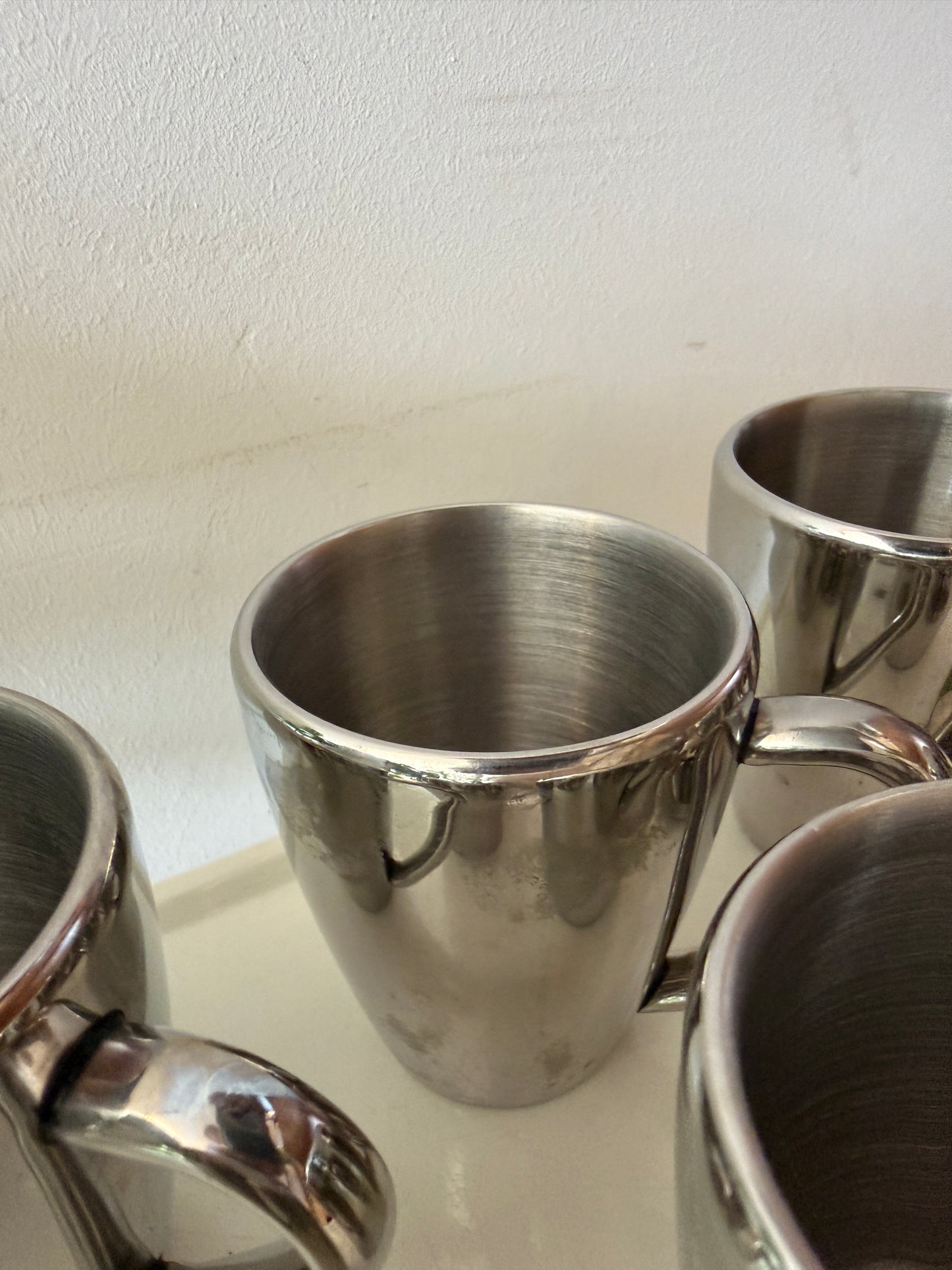 Set van 6 Chrome espresso kopjes