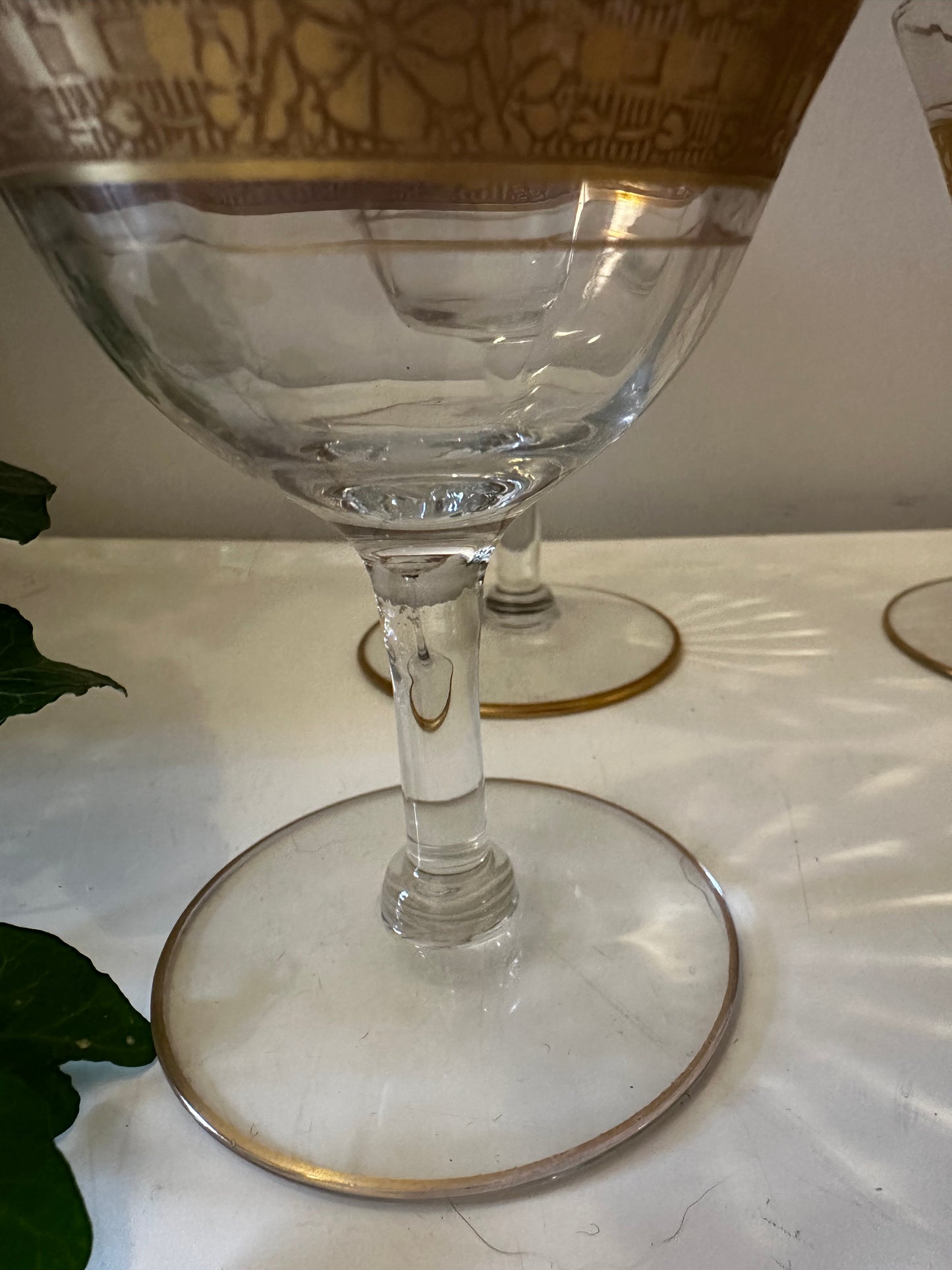 Coupe glazen met gouden rand