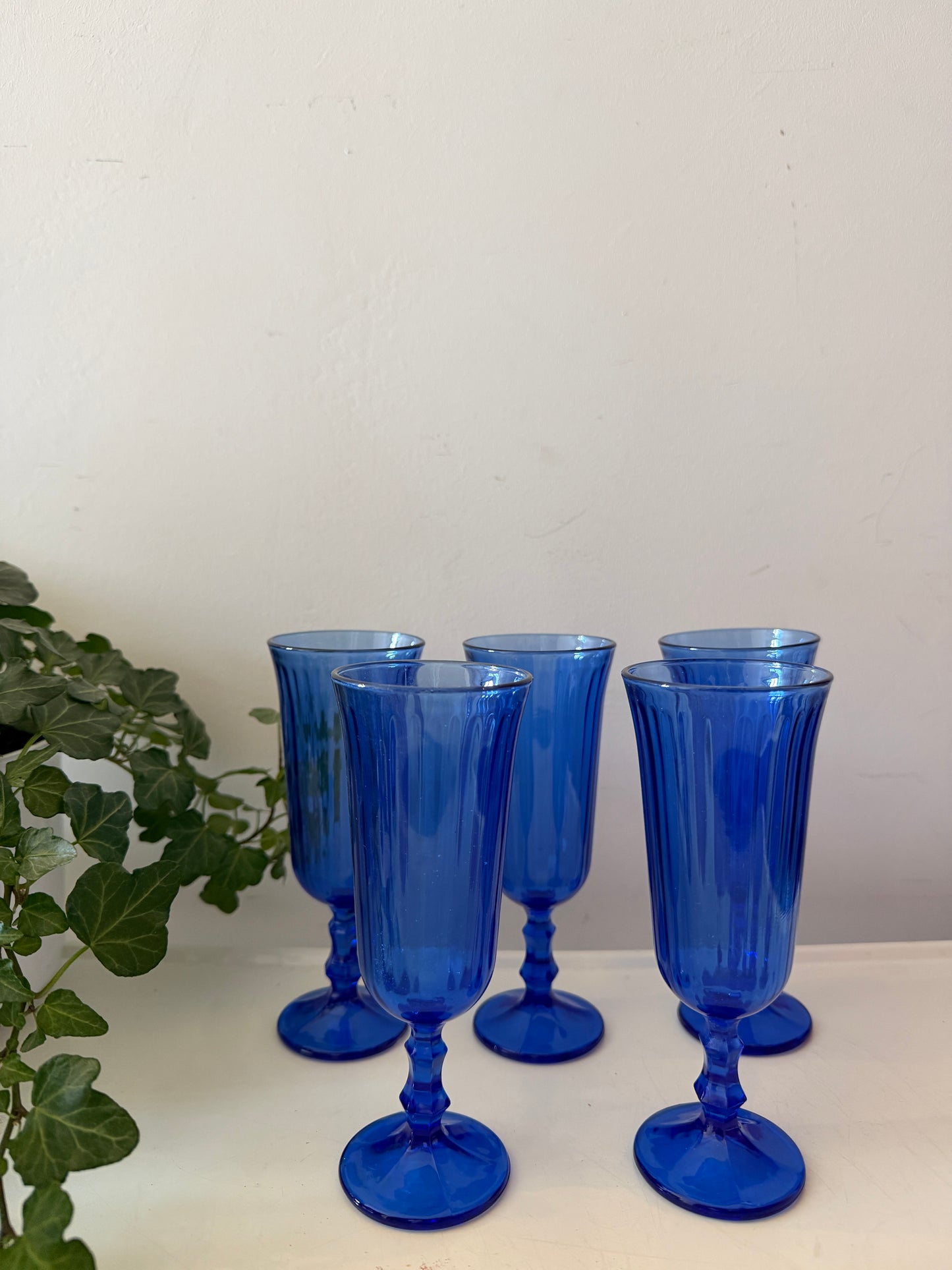 Set prachtige blauwe flutes