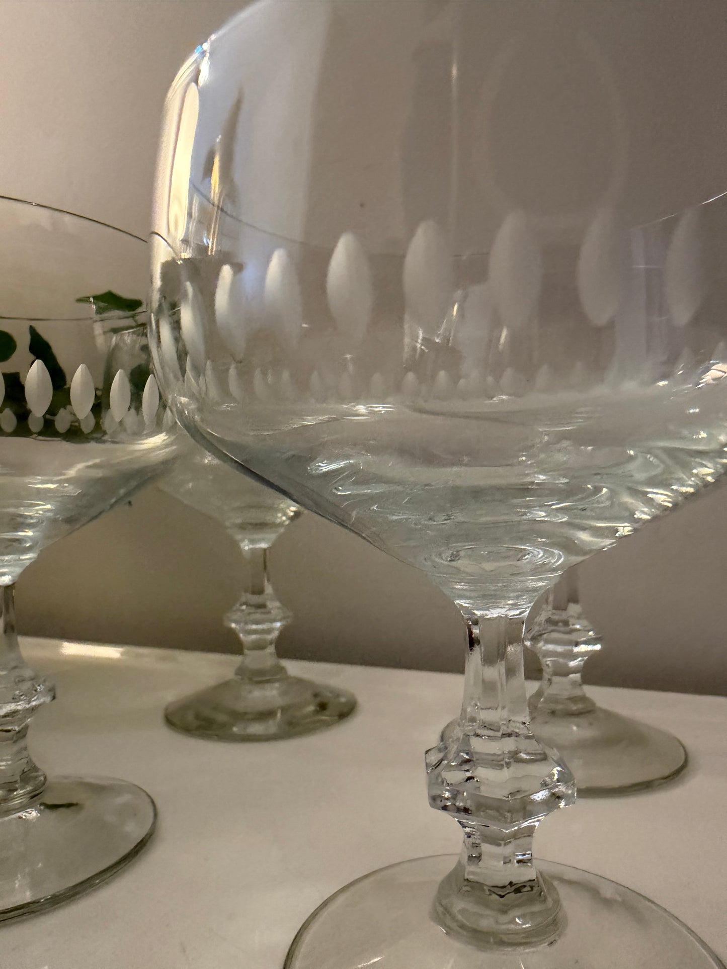 Set van 4 kristallen coupe champagne glazen