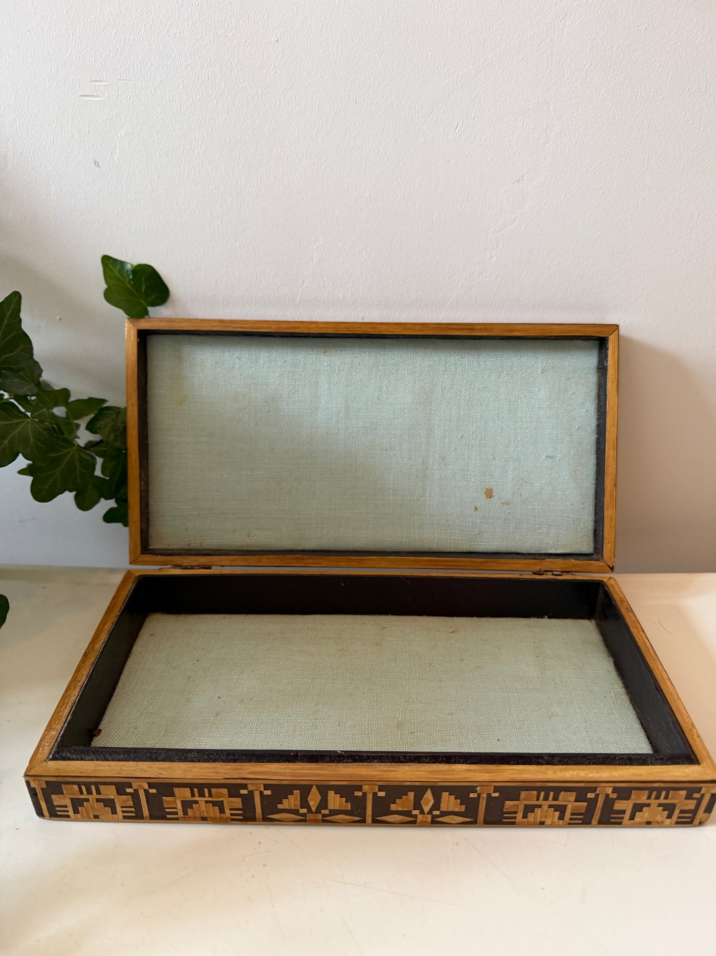 Vintage houten bewaardoosje
