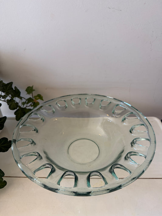 Mid Century schaal Georgia Green Glas