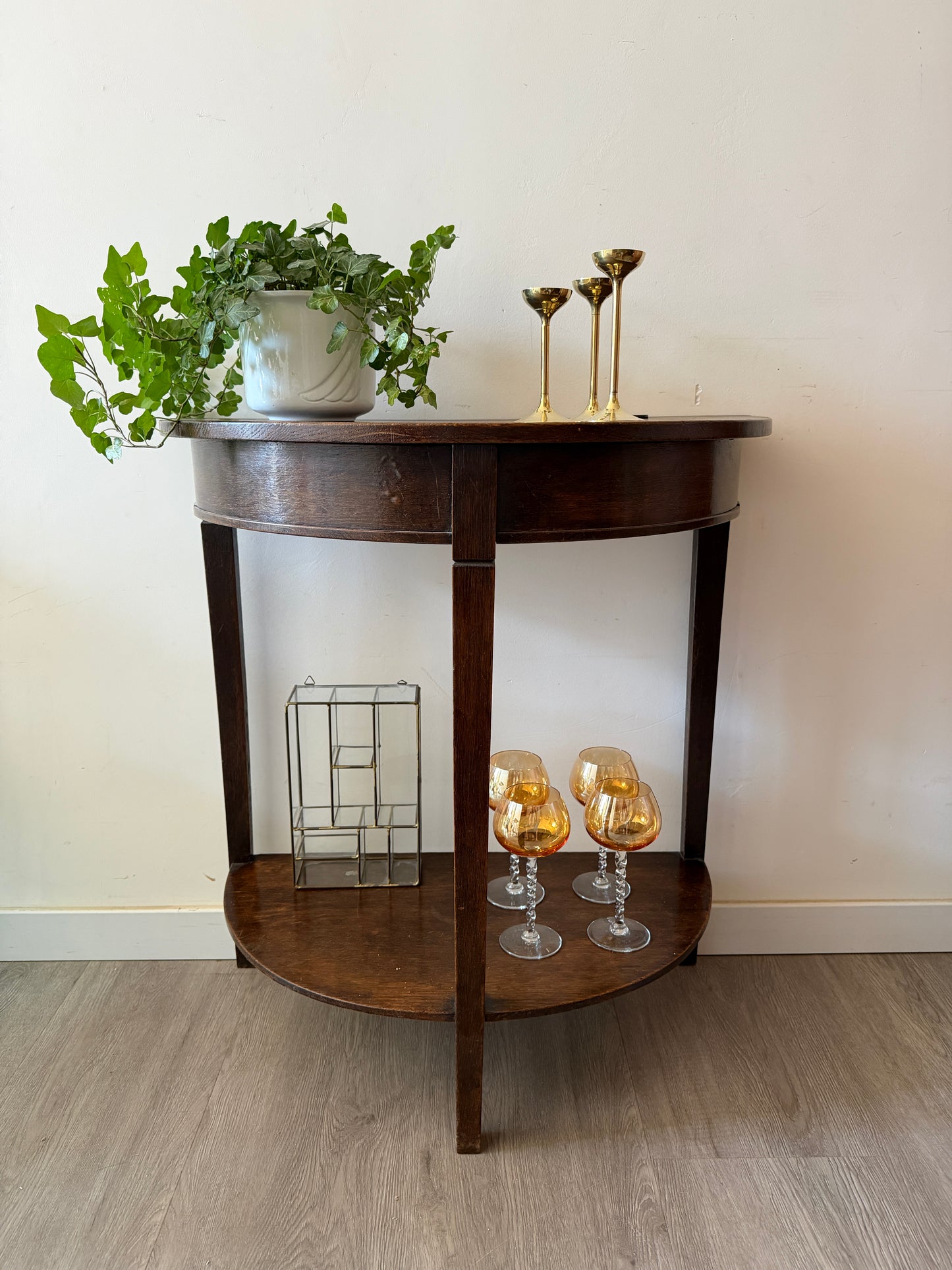 Half rond bijzettafeltje console vintage