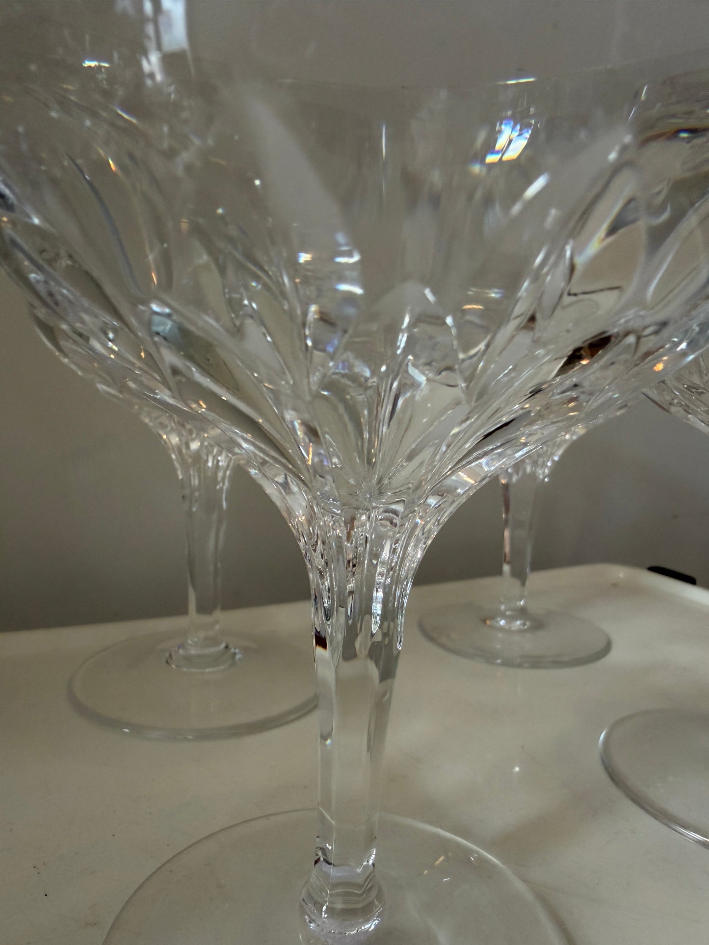 Set van 6 kristallen coupe champagne glazen