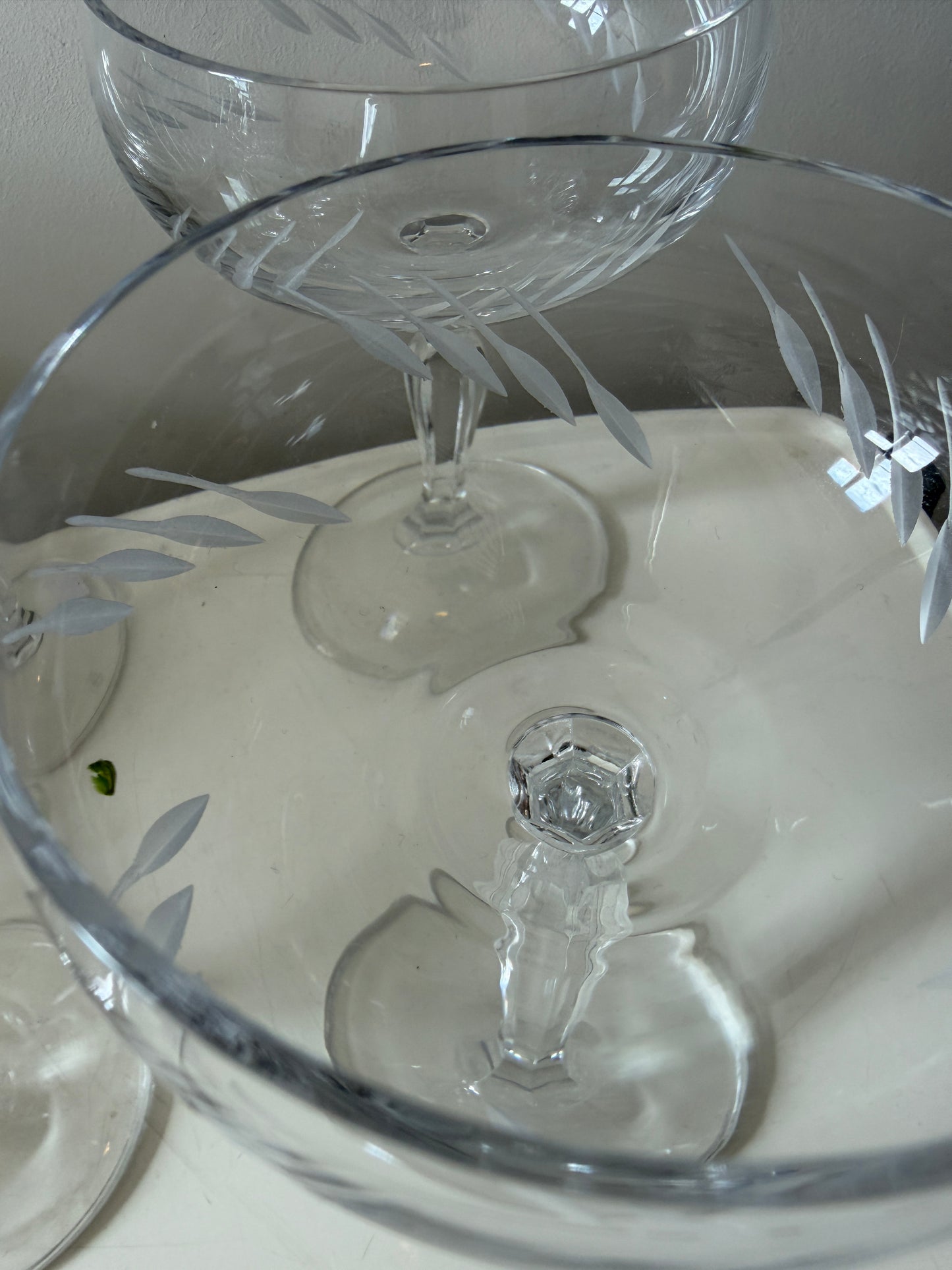Set van 6 kristallen coupe champagne glazen