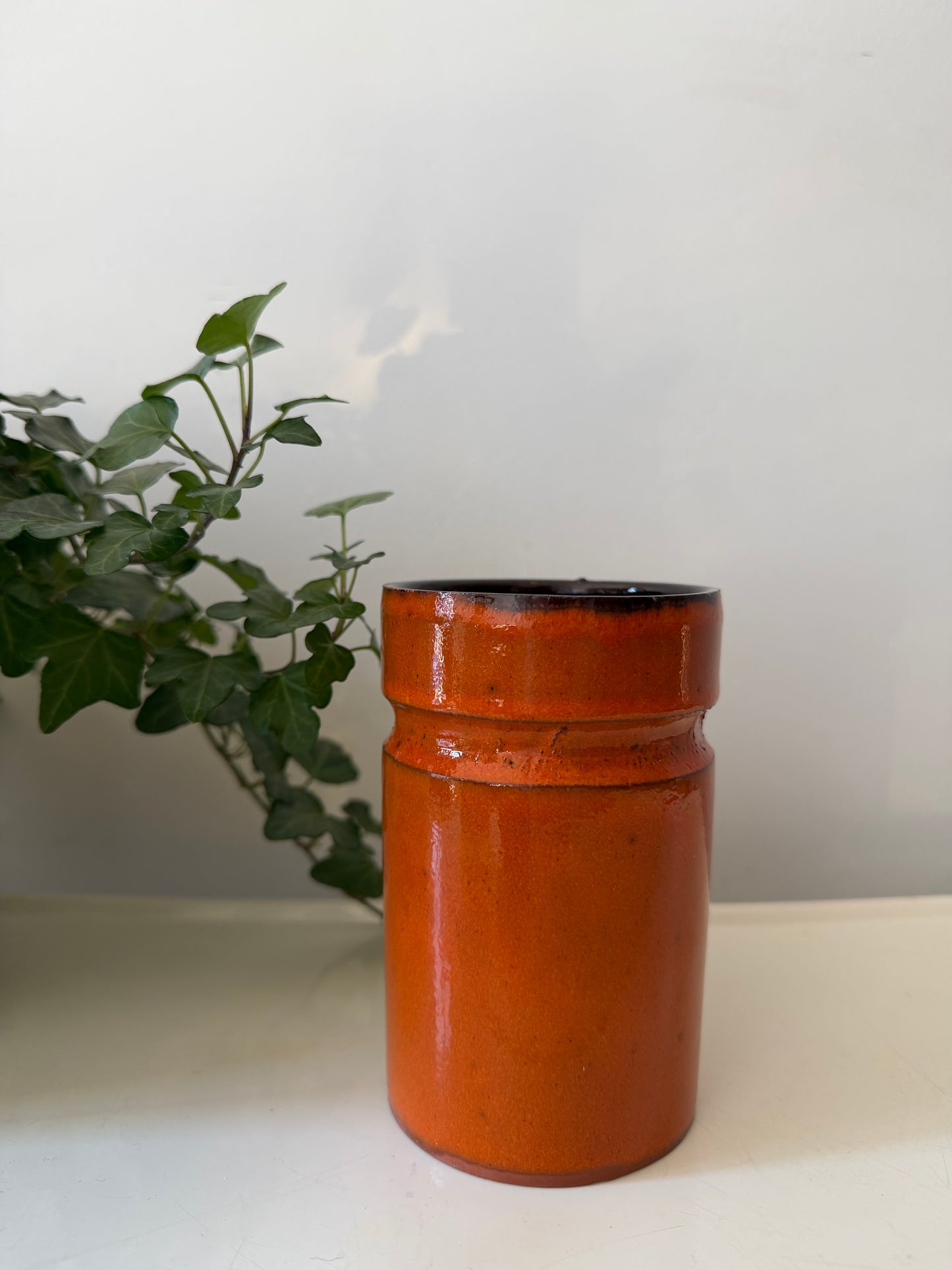 Keramieken vaas oranje jaren 70