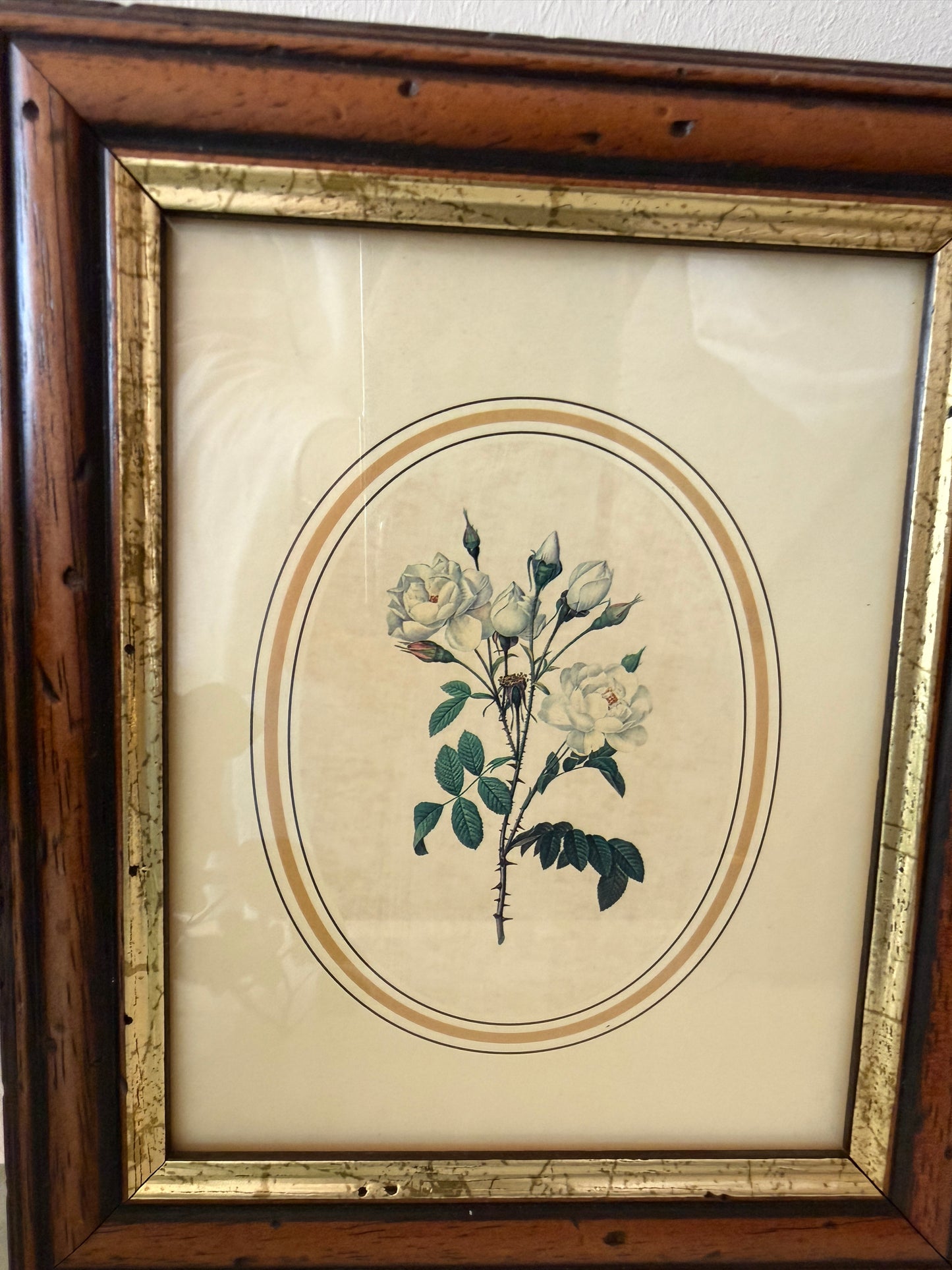Vintage lijst met bloemenprent