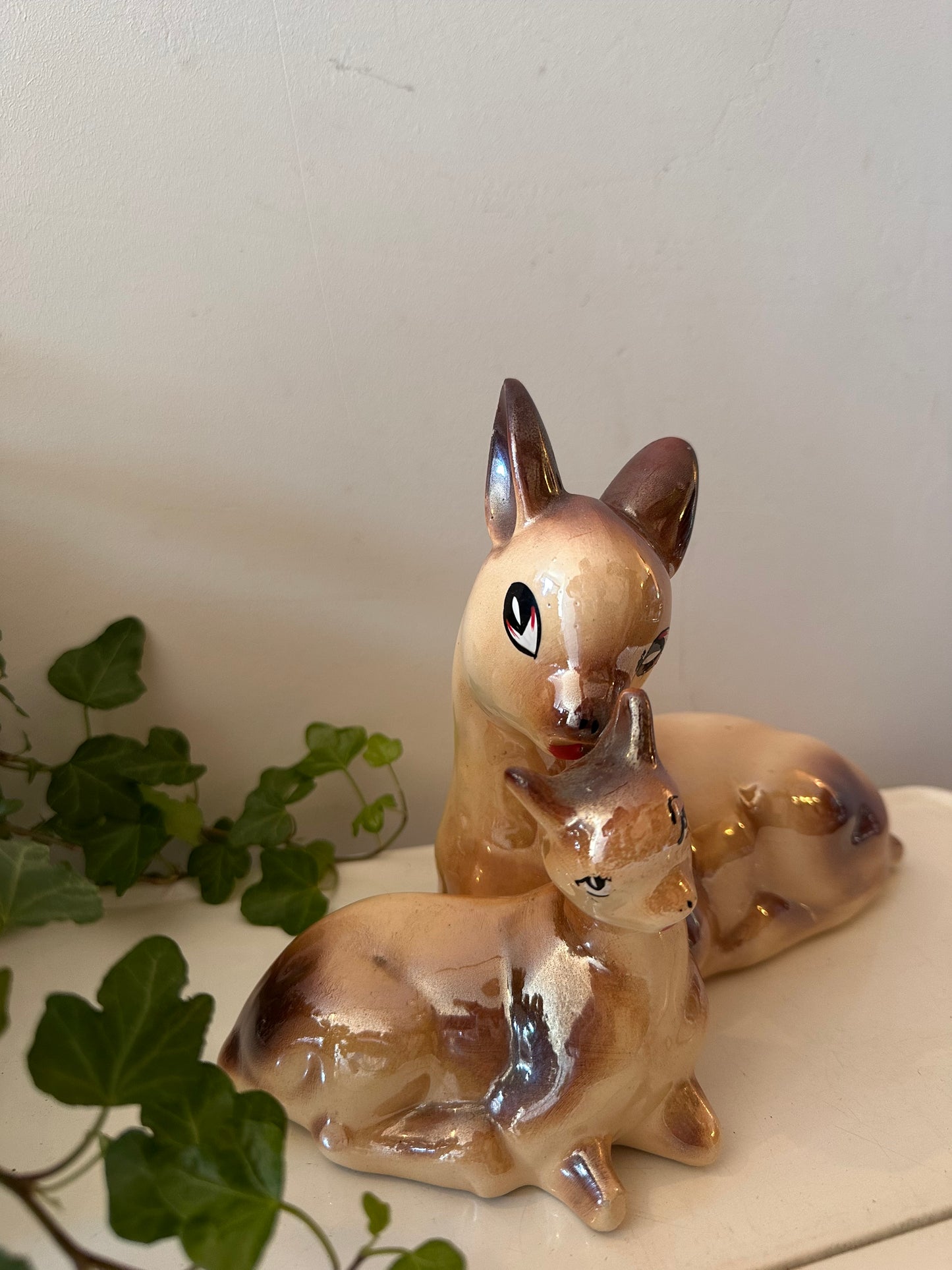 Keramiek beeldje hert met handig jaren 60