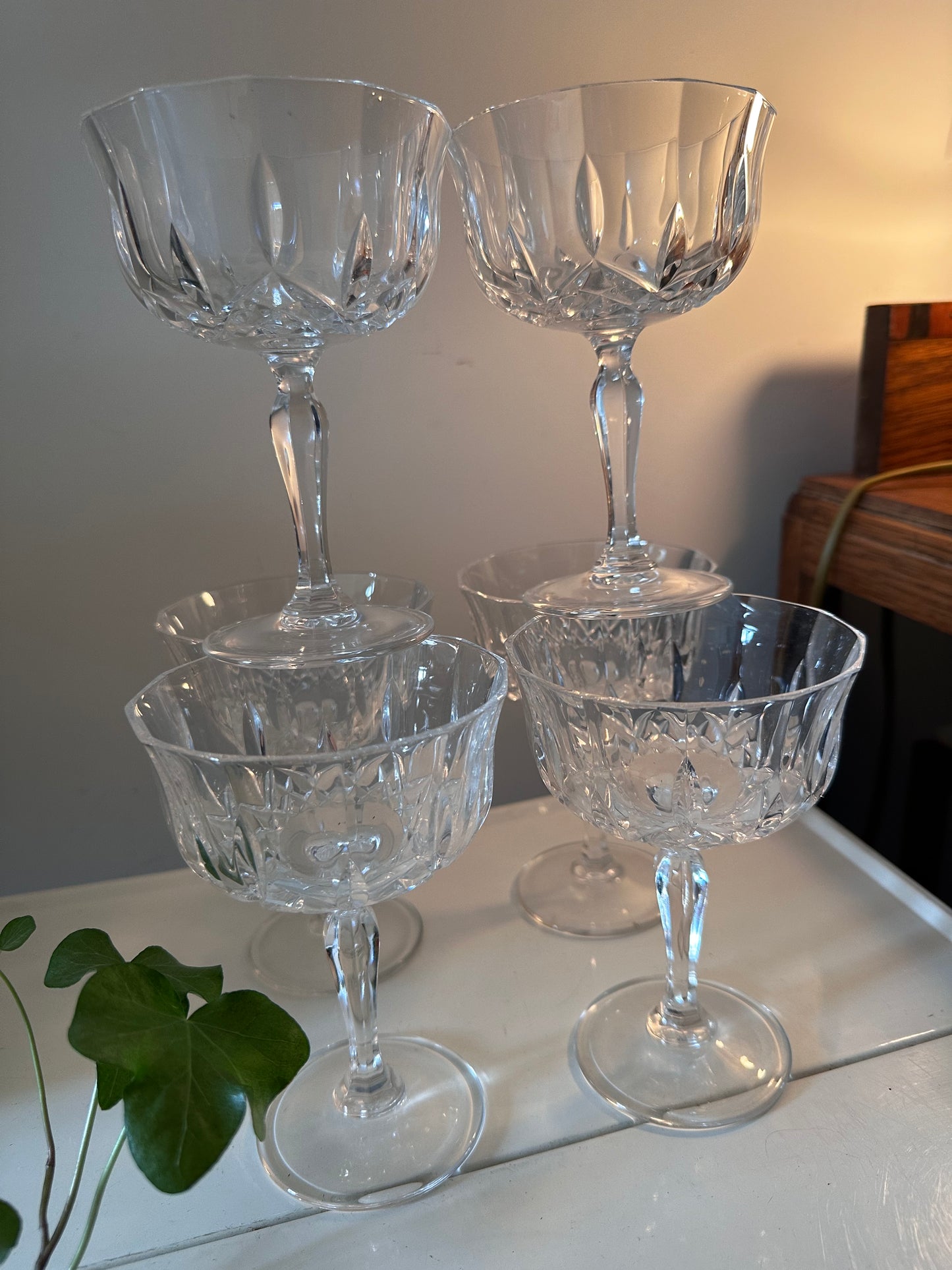 Vintage coupe champagne glazen kristal