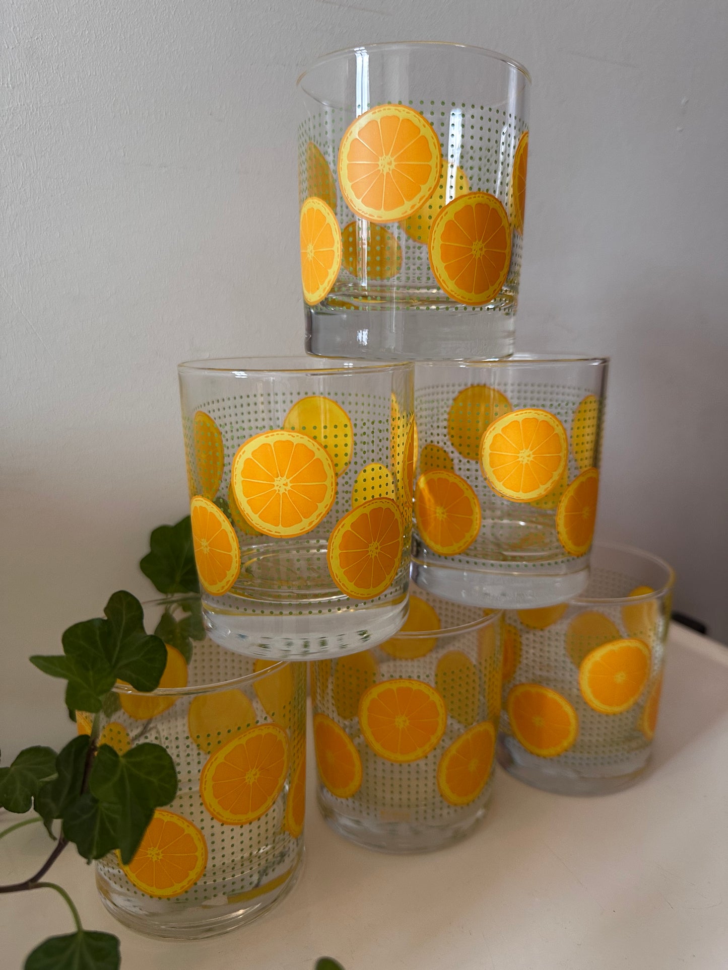 Retro waterglazen limonade glazen vintage
