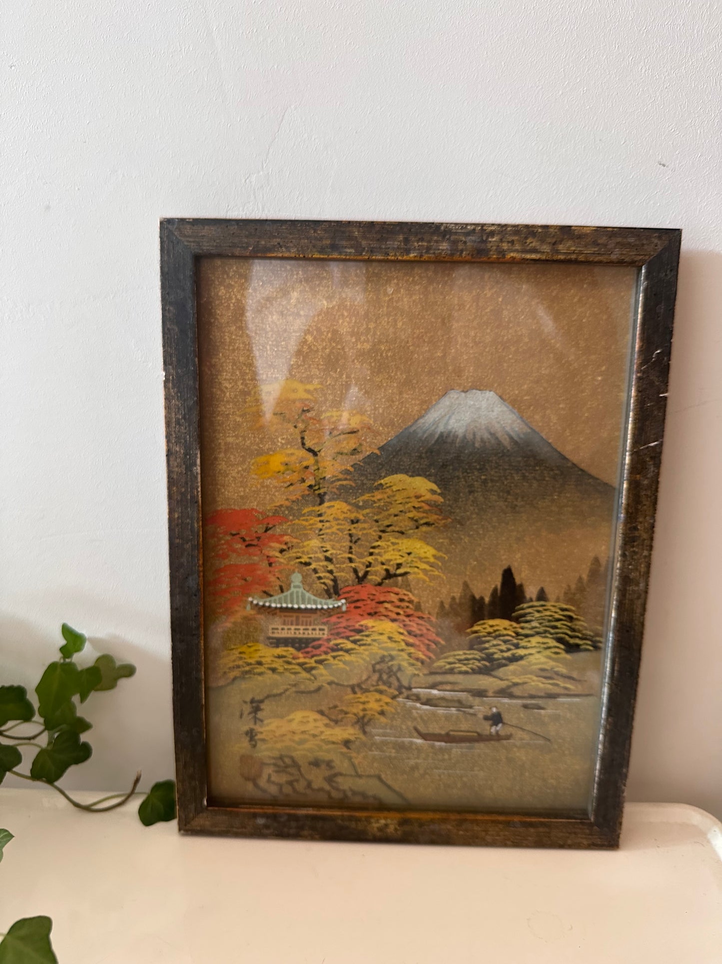 Japanse prent in vintage lijst