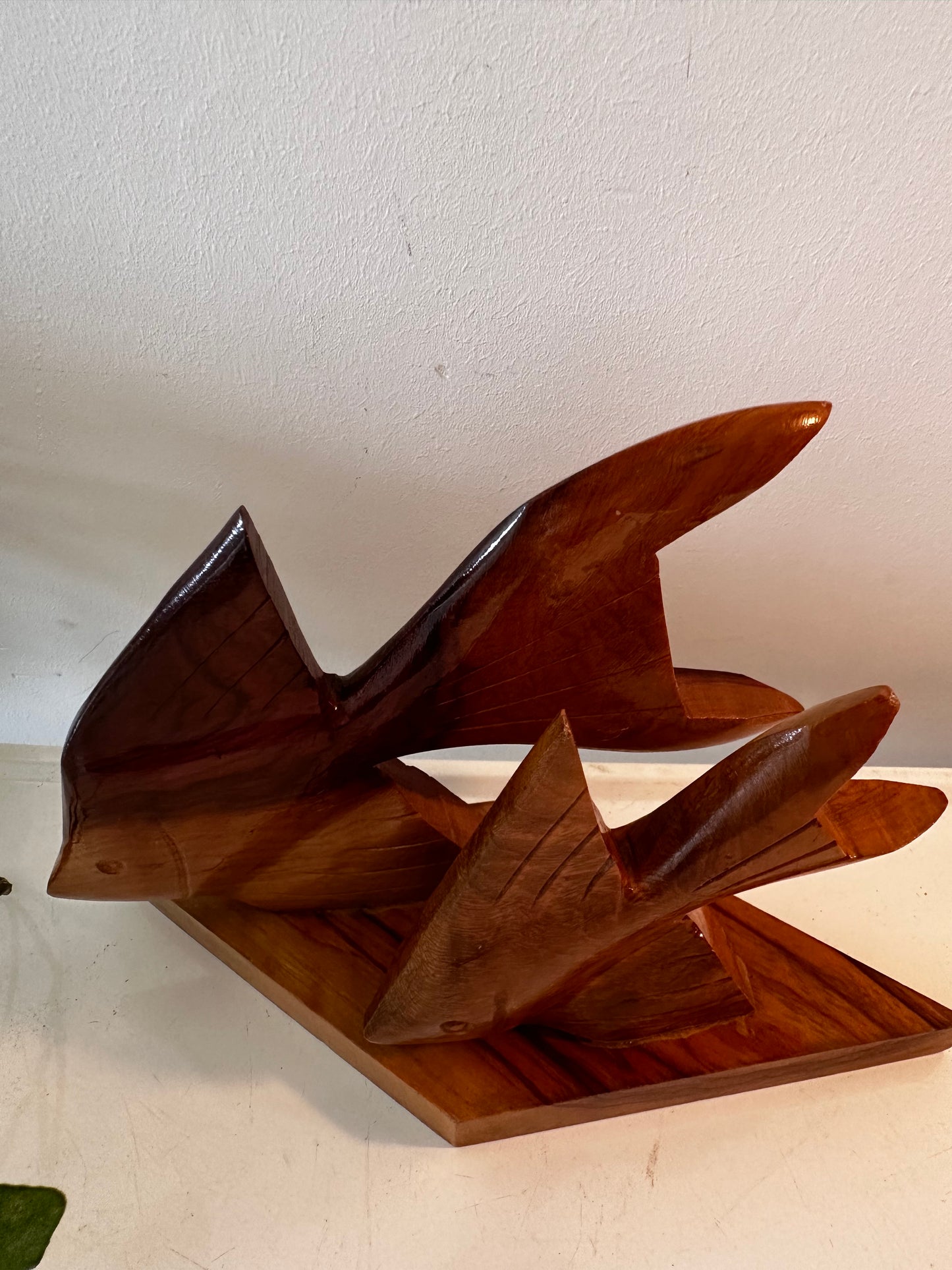 Beeldje houten vissen vintage jaren 60