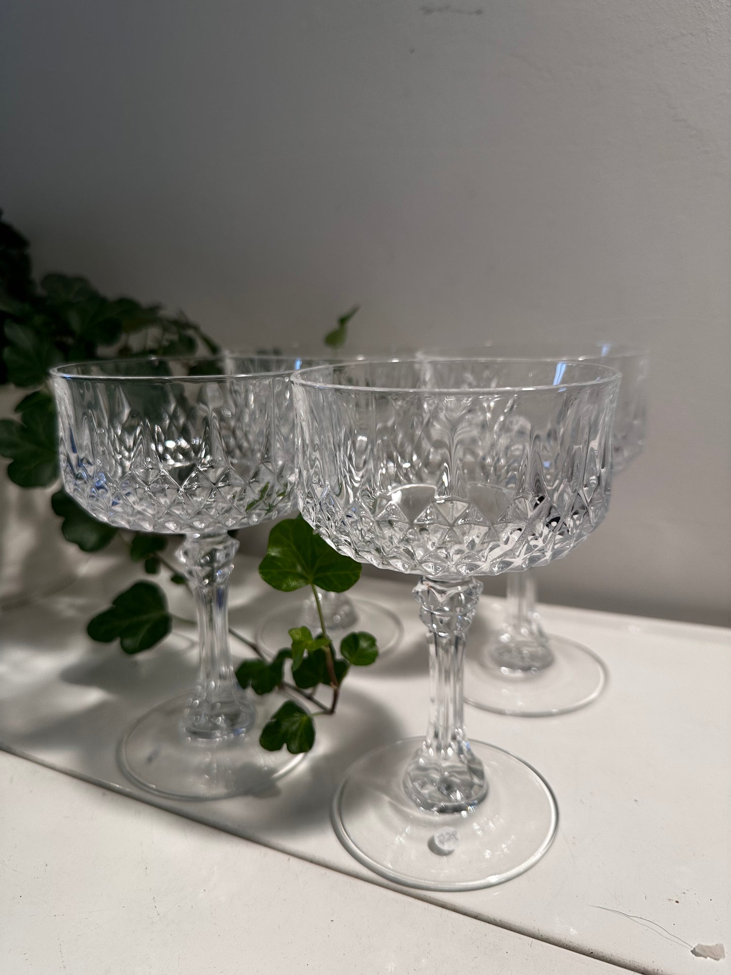 Set kristallen coupe champagne glazen