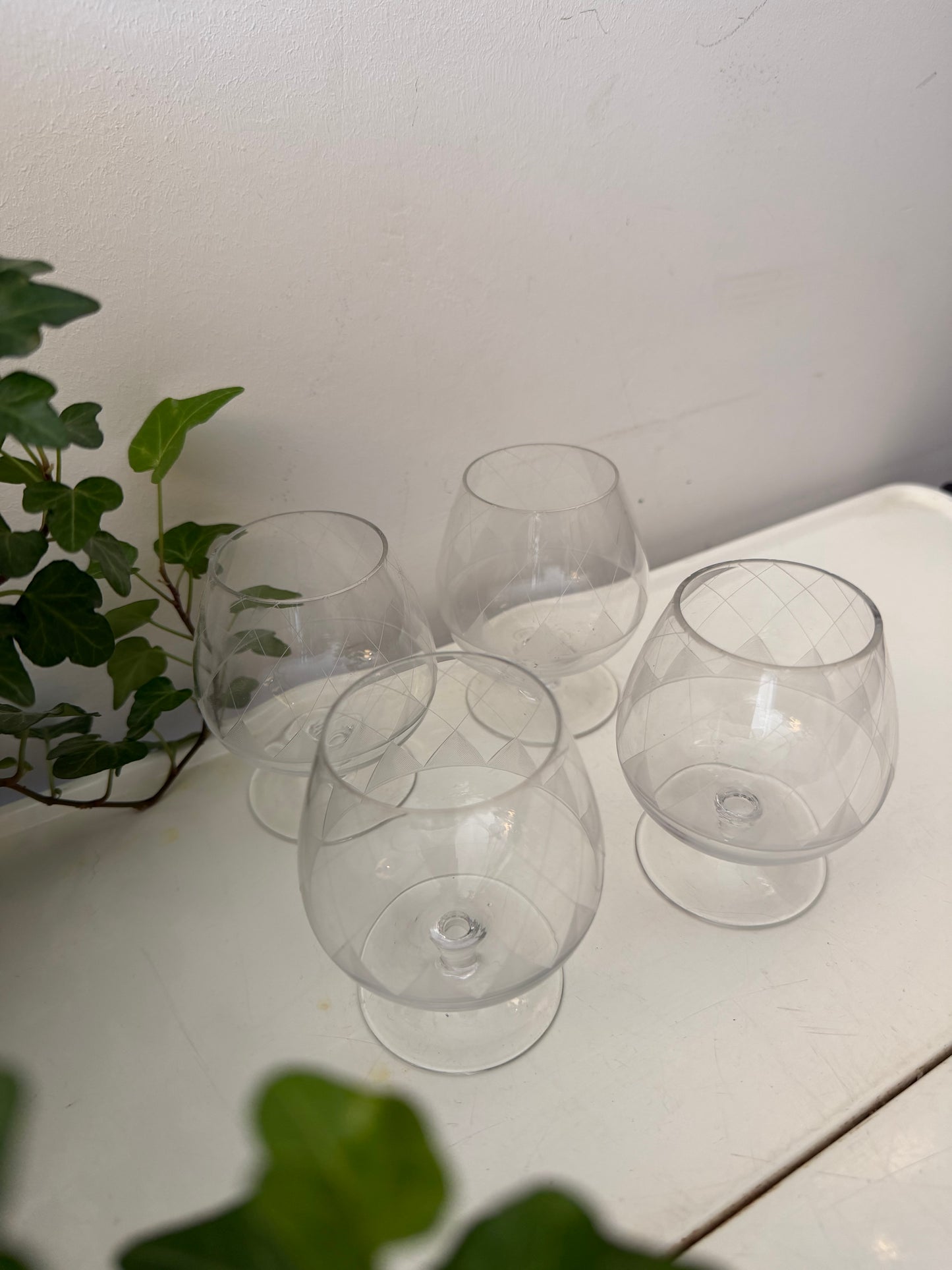 Set van 4 kristallen likeurglaasjes