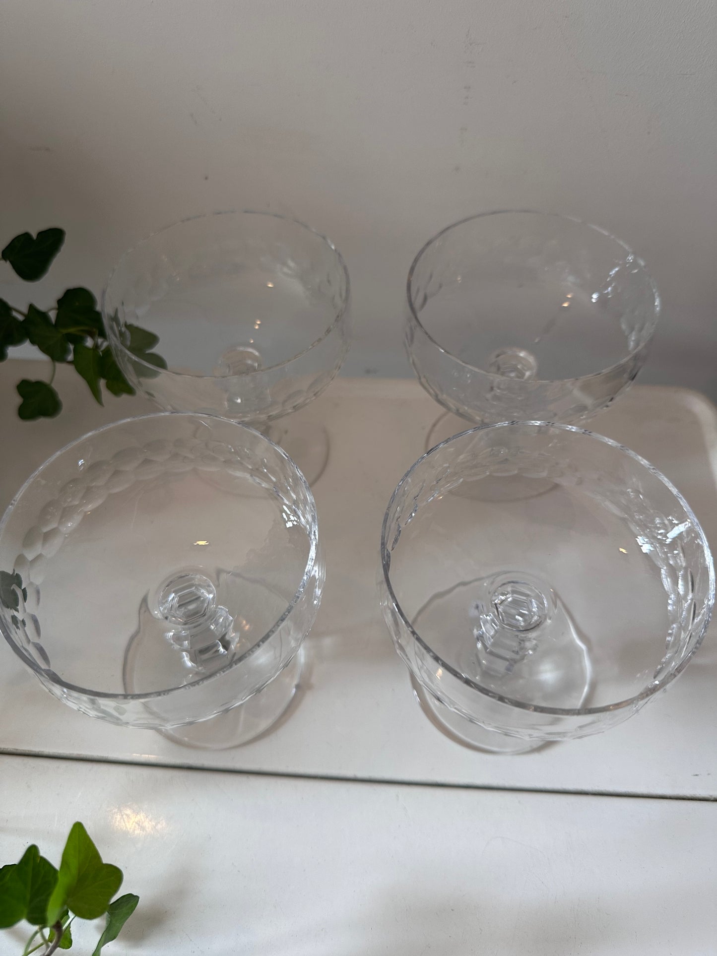 Set van 4 kristallen coupé champagne glazen