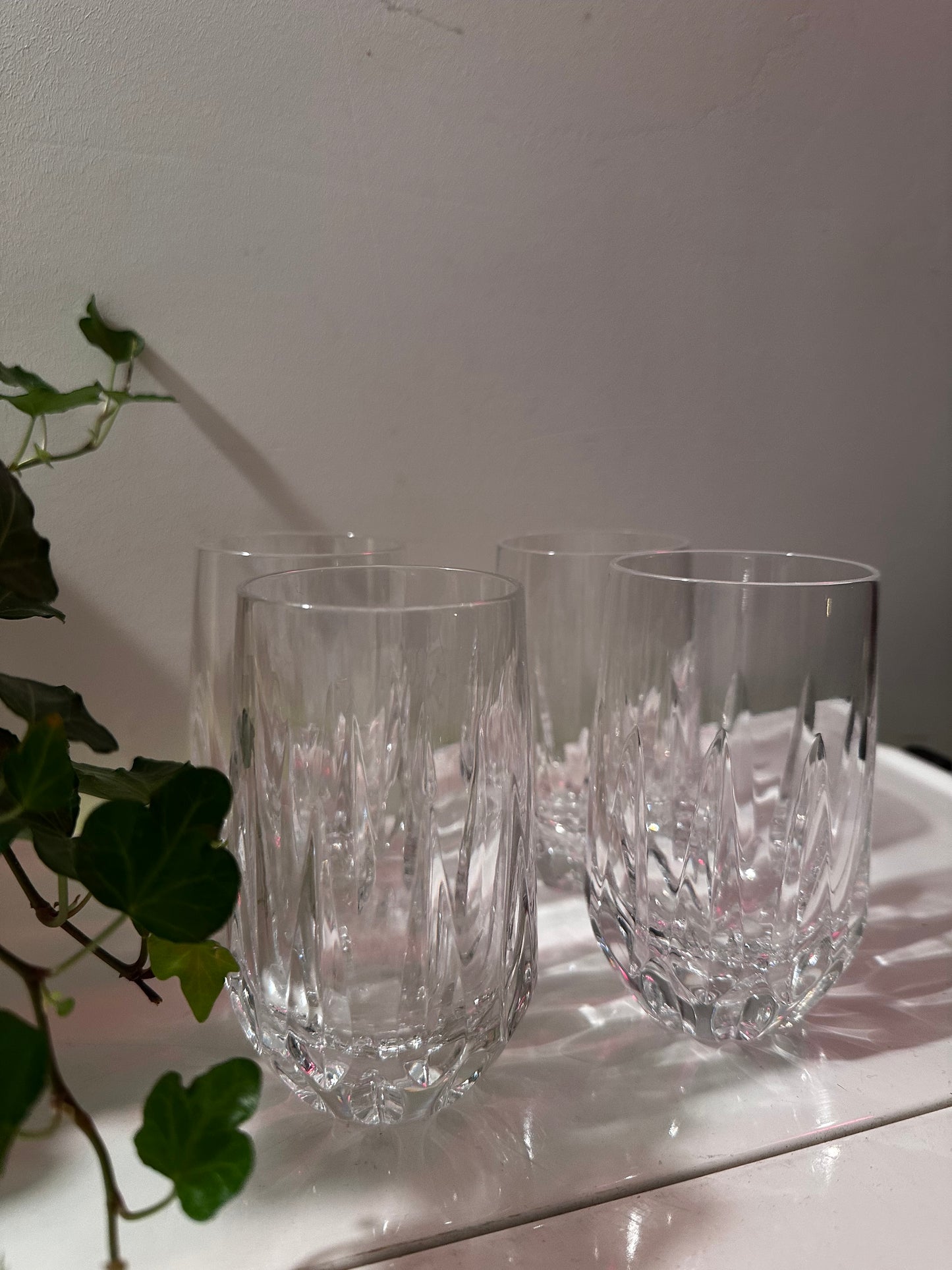 Set van 4 kristallen waterglazen