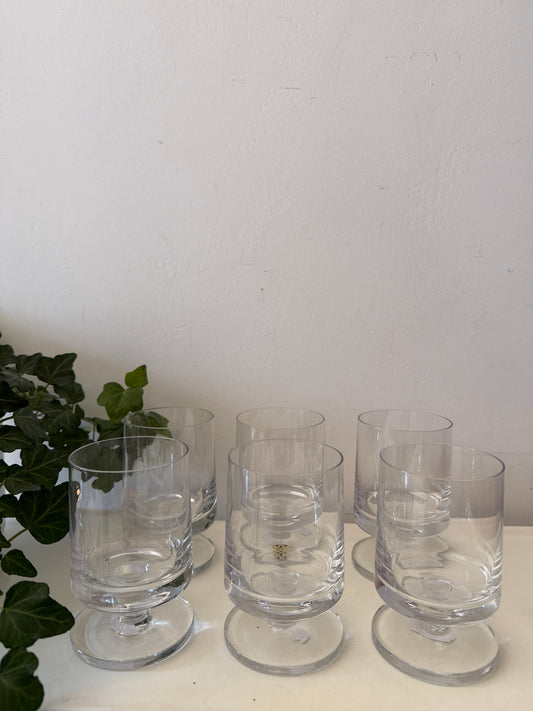 Set van 6 kristallen voetglazen Peill