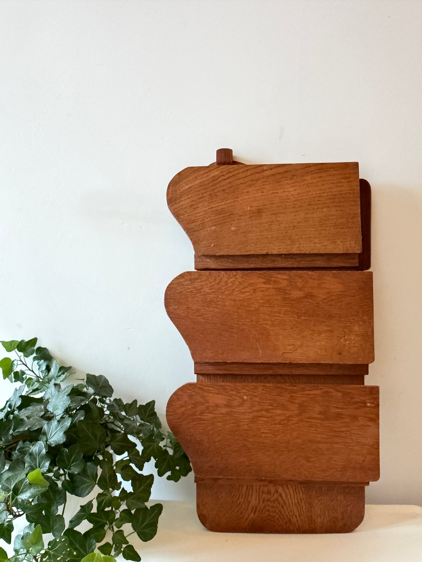 Houten brievenhouder jaren 60/70