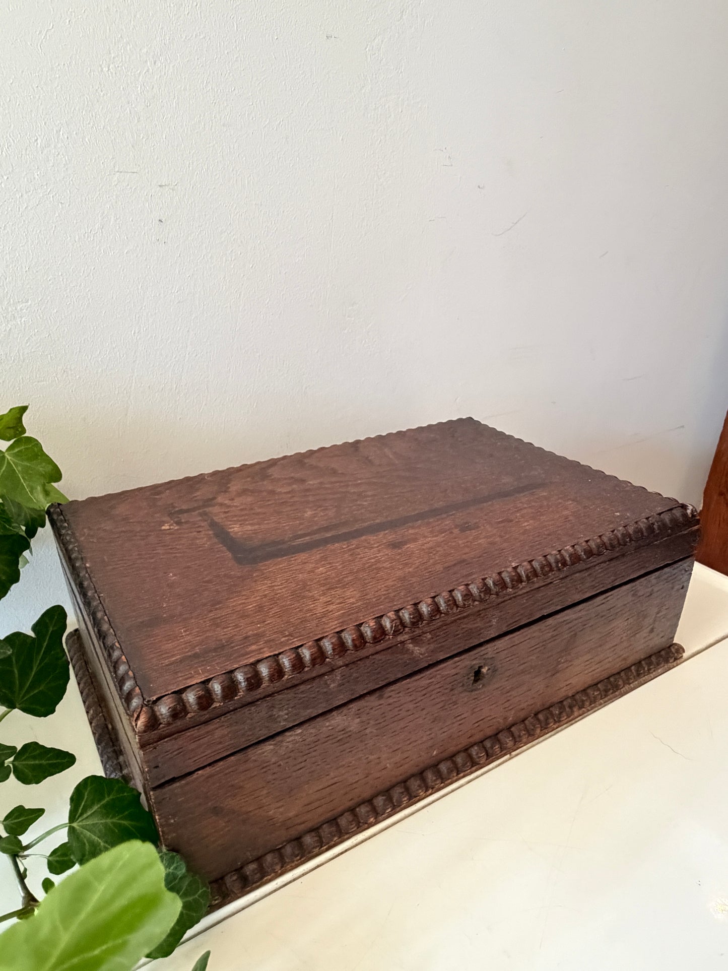 Vintage houten bewaardoos