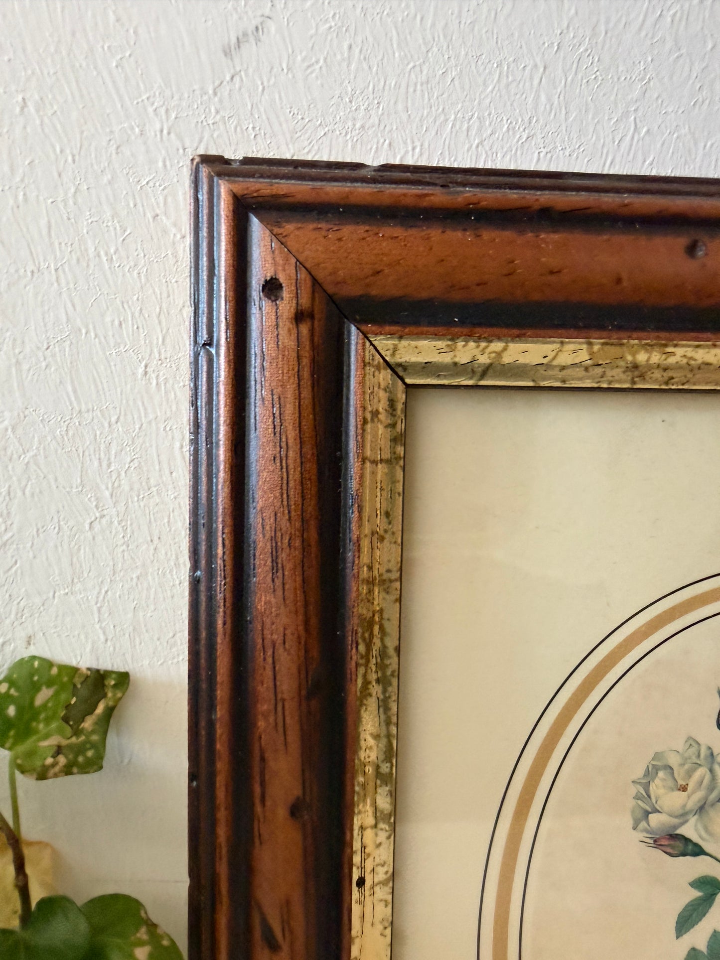 Vintage lijst met bloemenprent