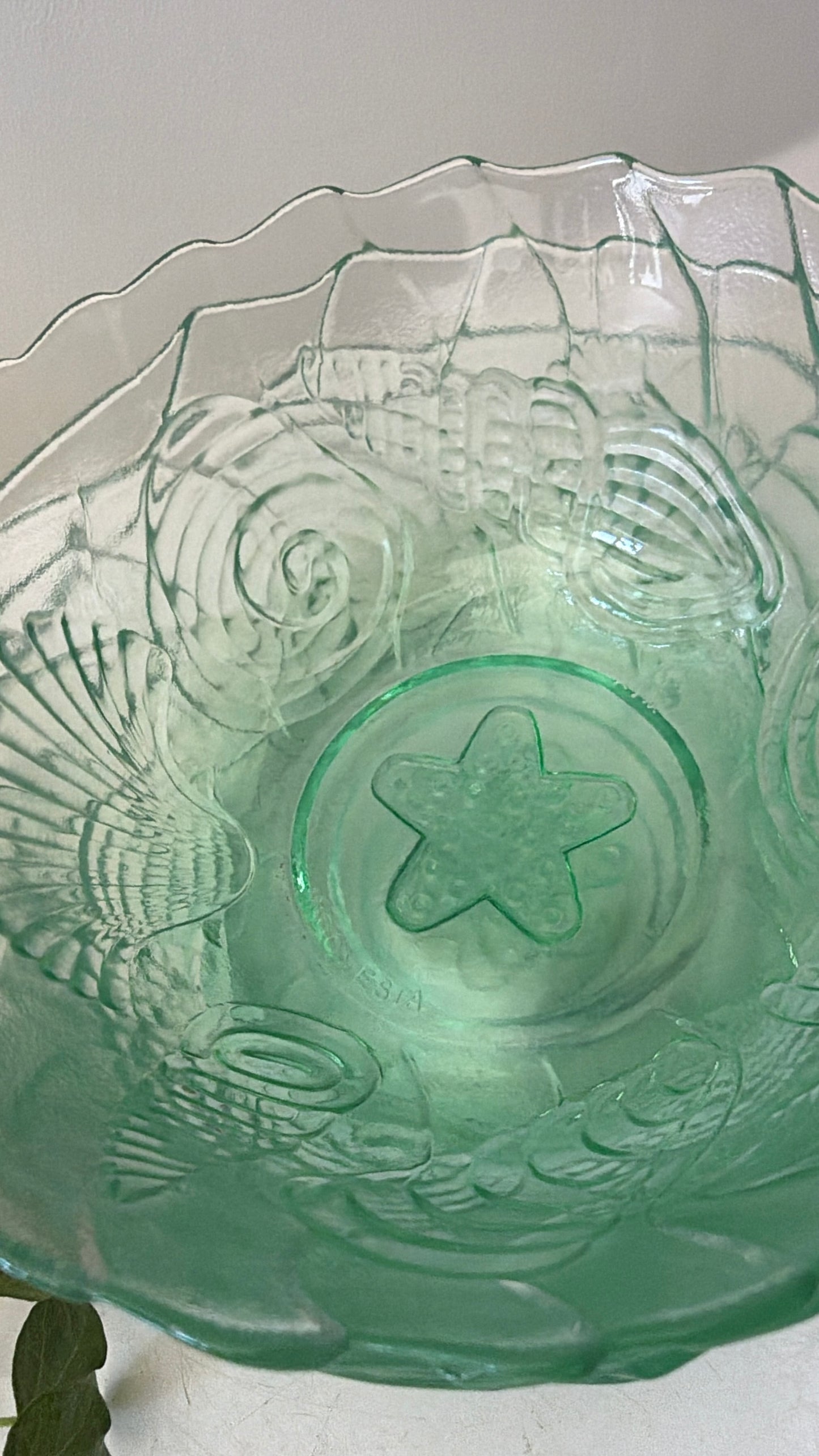 Set van 4 schaaltjes groen glas