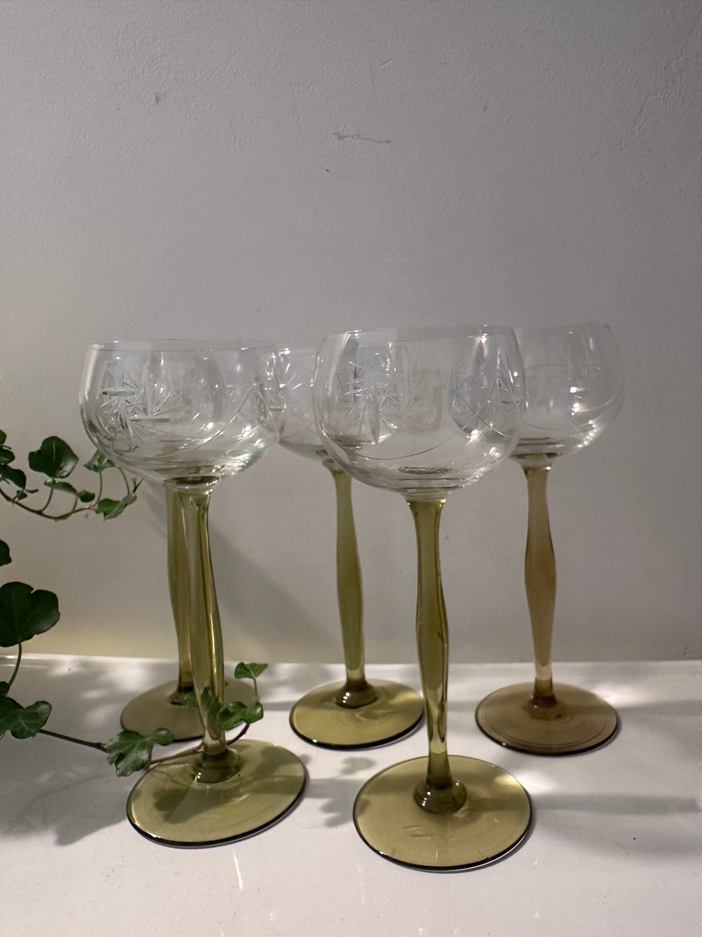 Art Nouveau wijnglazen jaren 30