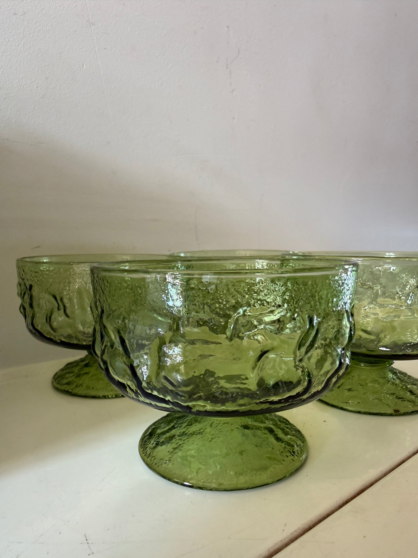 Set van 4 vintage Italiaanse glazen coupes