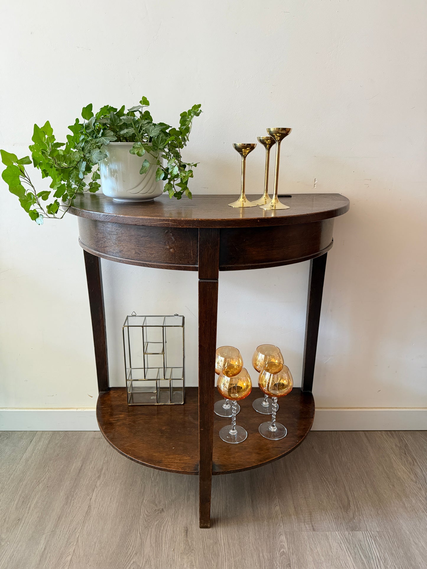 Half rond bijzettafeltje console vintage