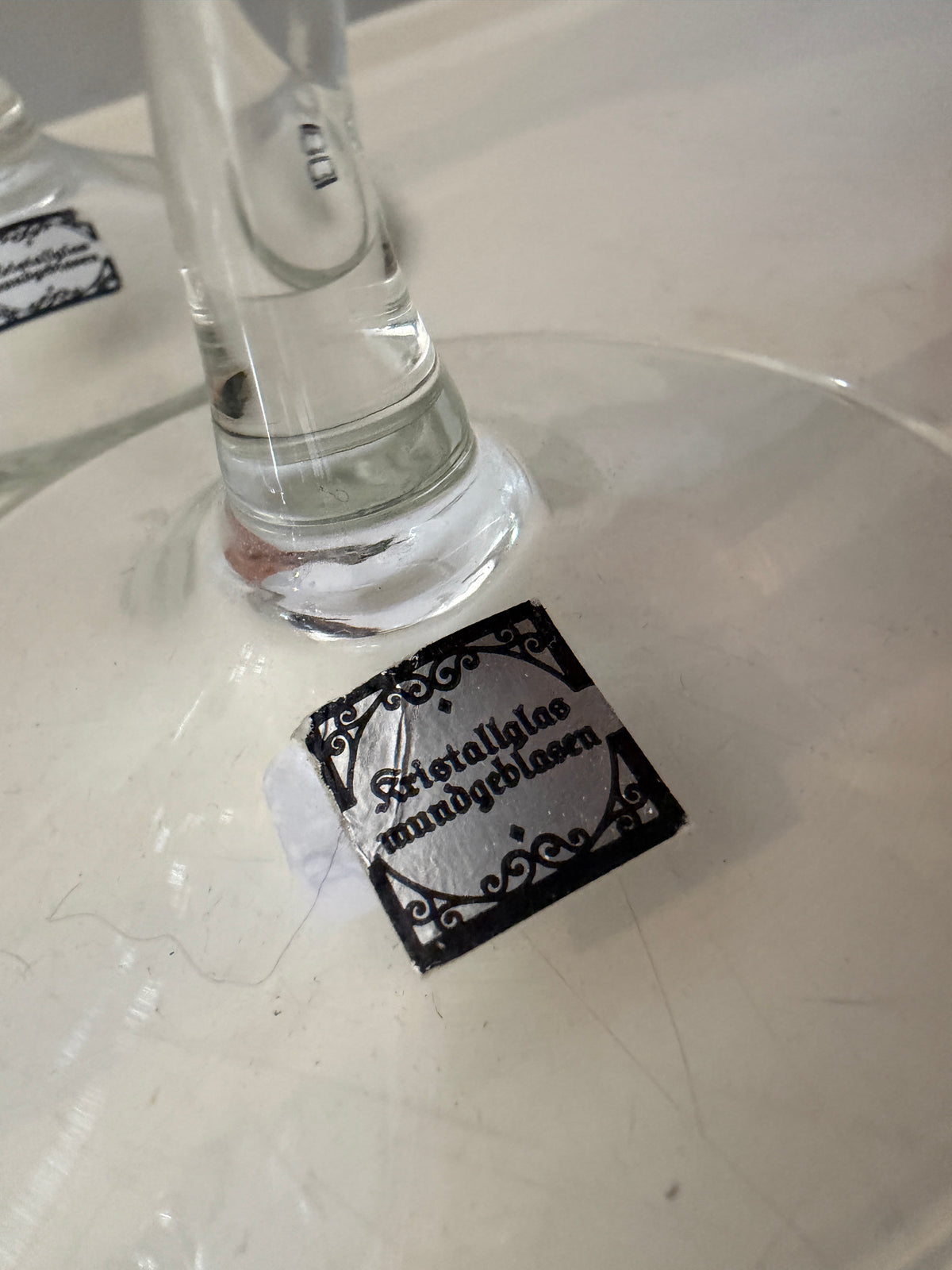 Wijnglazen met zit zag steel