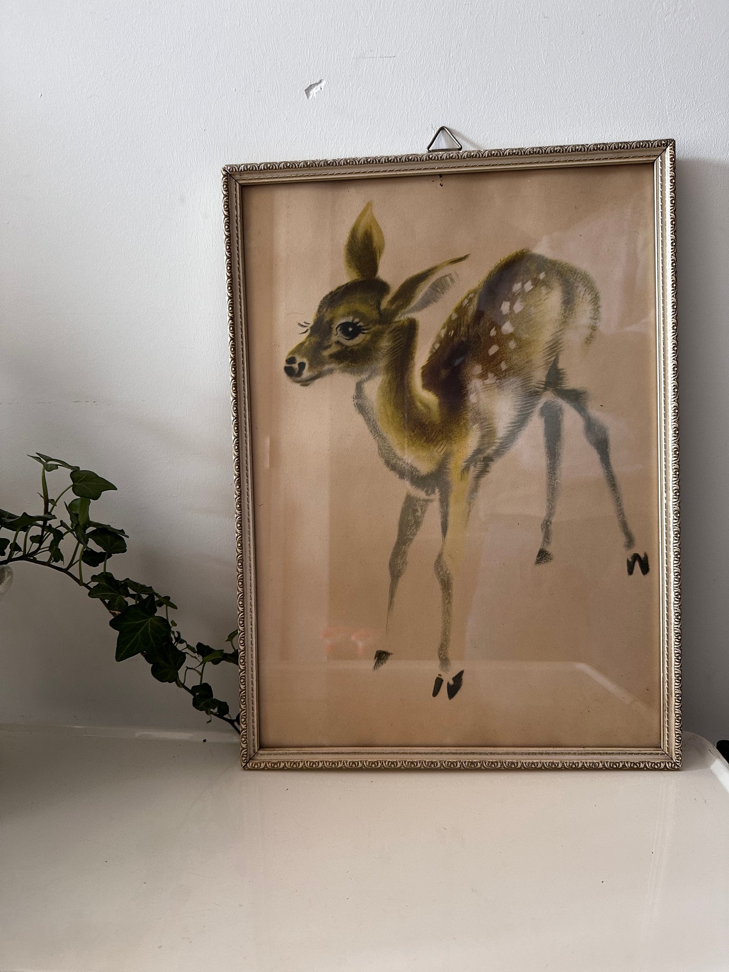 Lijst vintage met prent hertje Bambi jaren 60