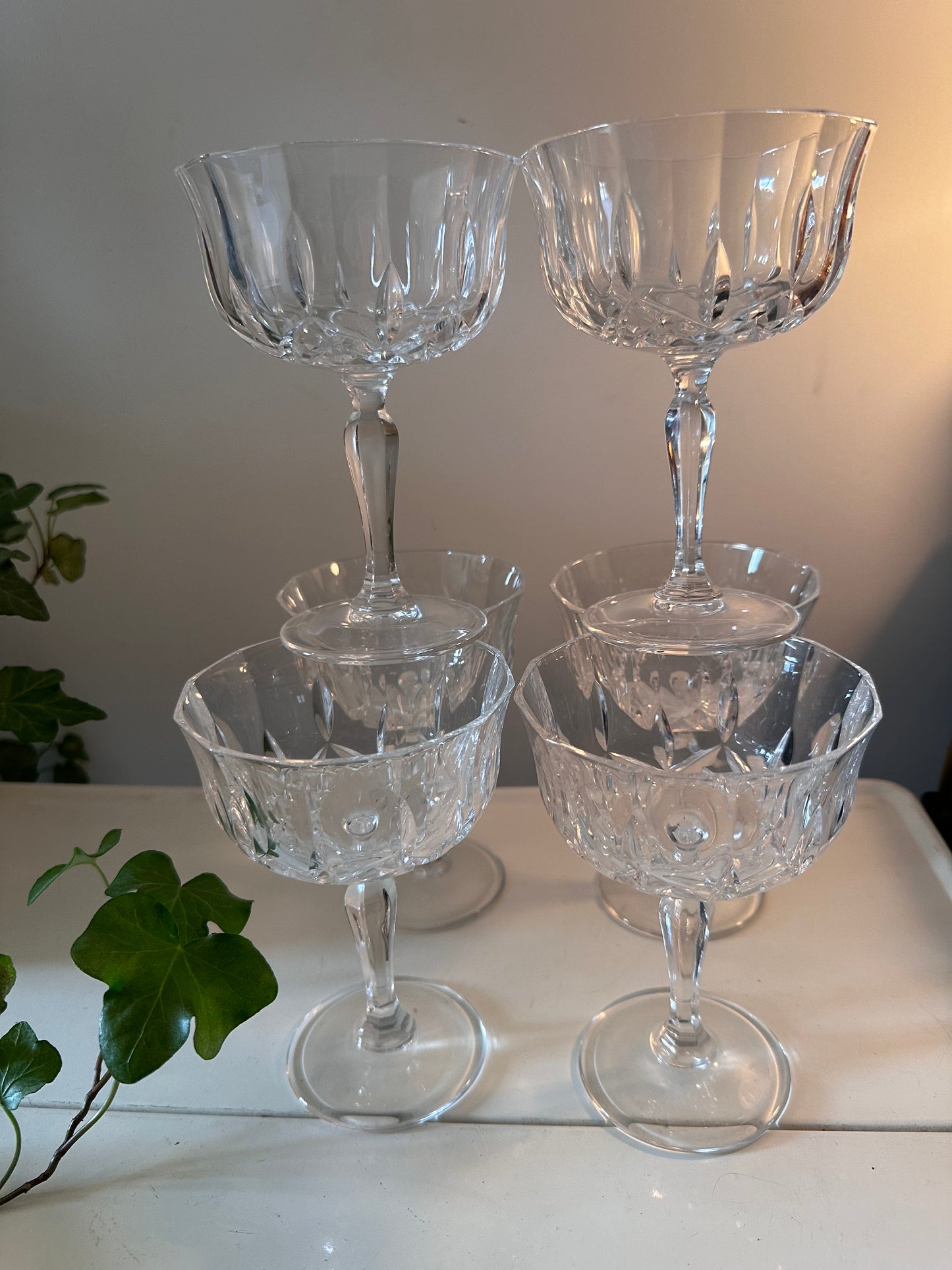 Vintage coupe champagne glazen kristal